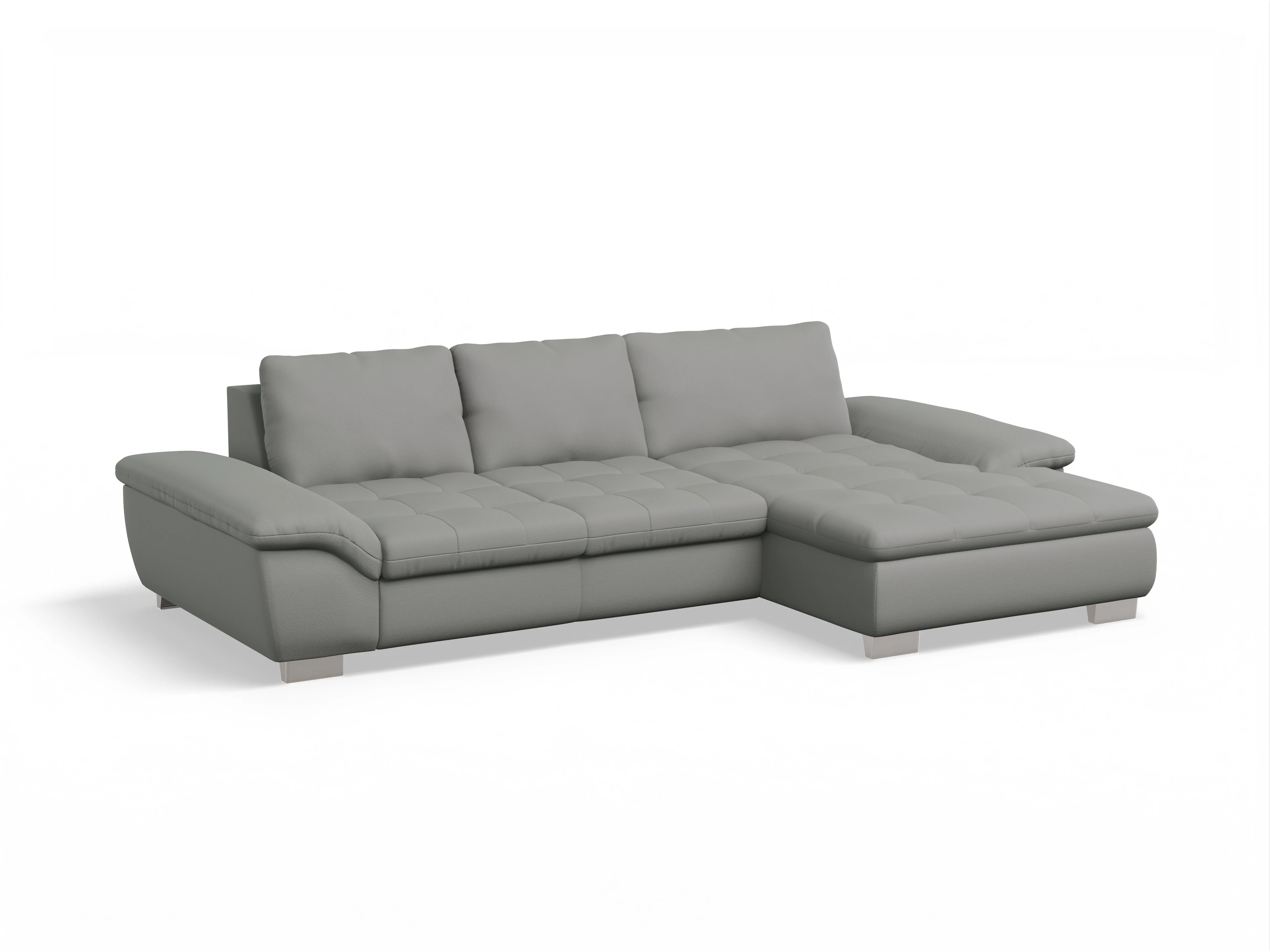 Sitz Concept smart 1007 Canape Medium R Ansicht des Produktes SC Smart 1007 Ecksofa rechts Abschluss offen in Stoff Grau