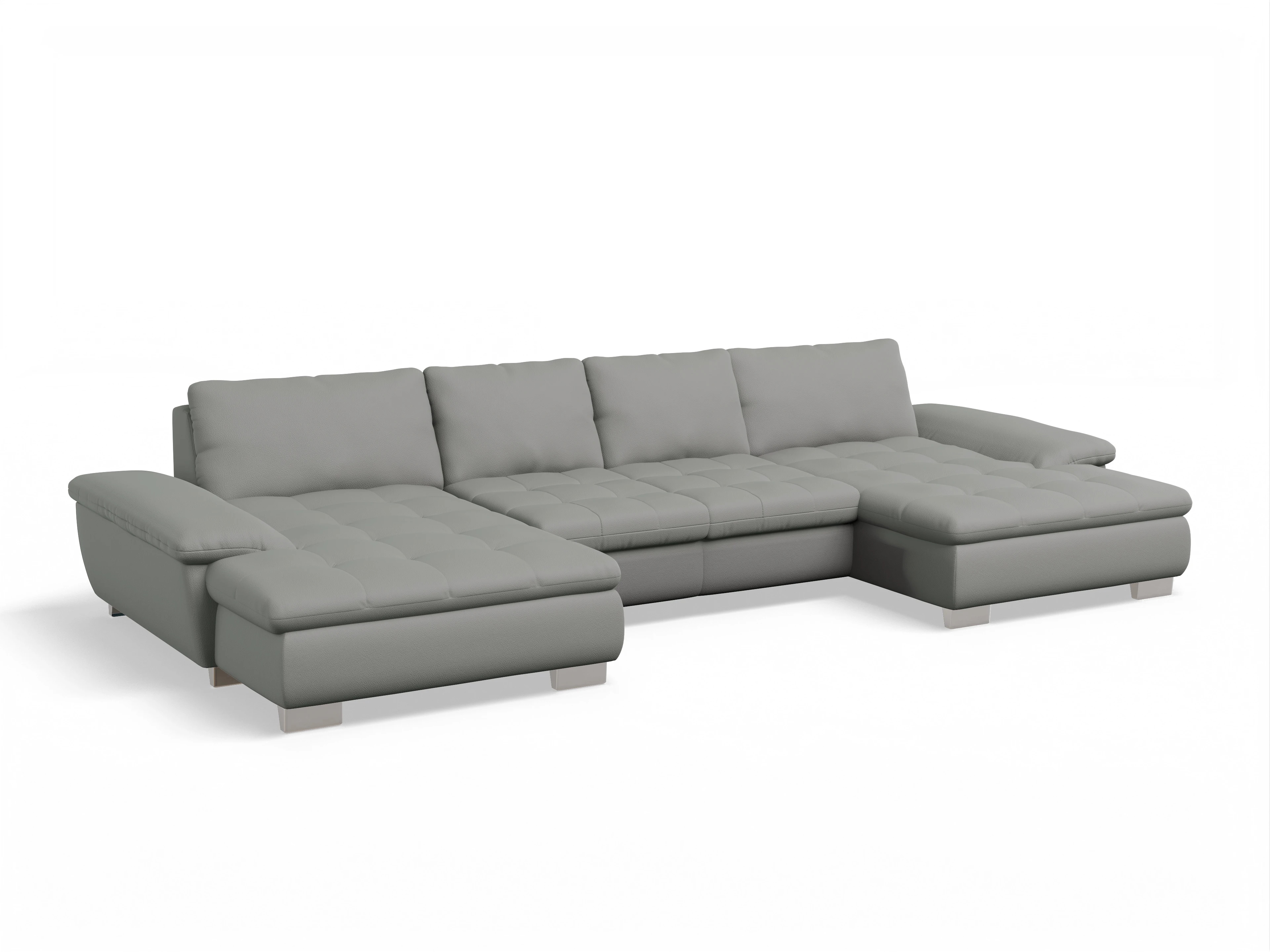 Ansicht des Produktes SC Smart 1007 Wohnlandschaft offen beidseitig in Stoff Grau