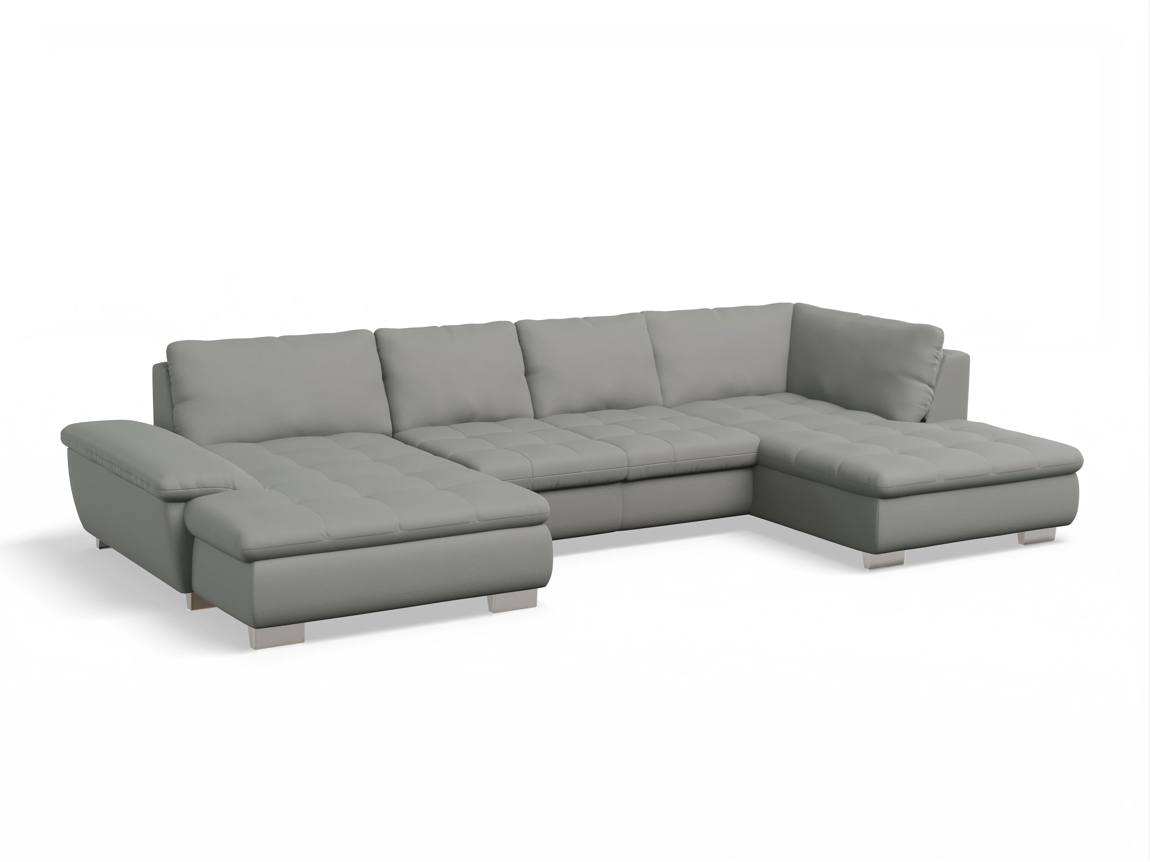 Ansicht des Produktes SC Smart 1007 Wohnlandschaft offen beidseitig in Stoff Grau