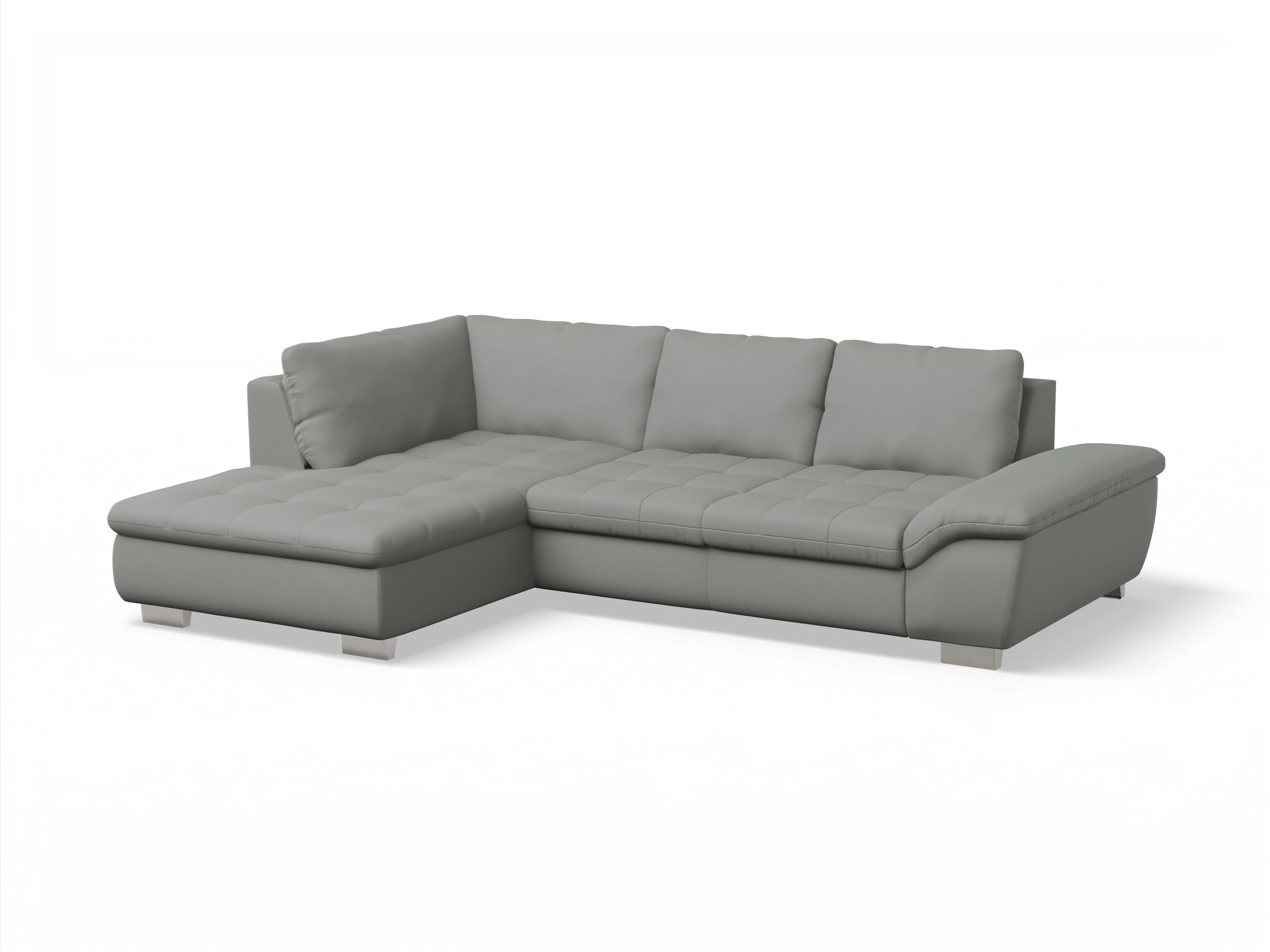 Ansicht des Produktes SC Smart 1007 Ecksofa links Abschluss offen in Stoff Grau