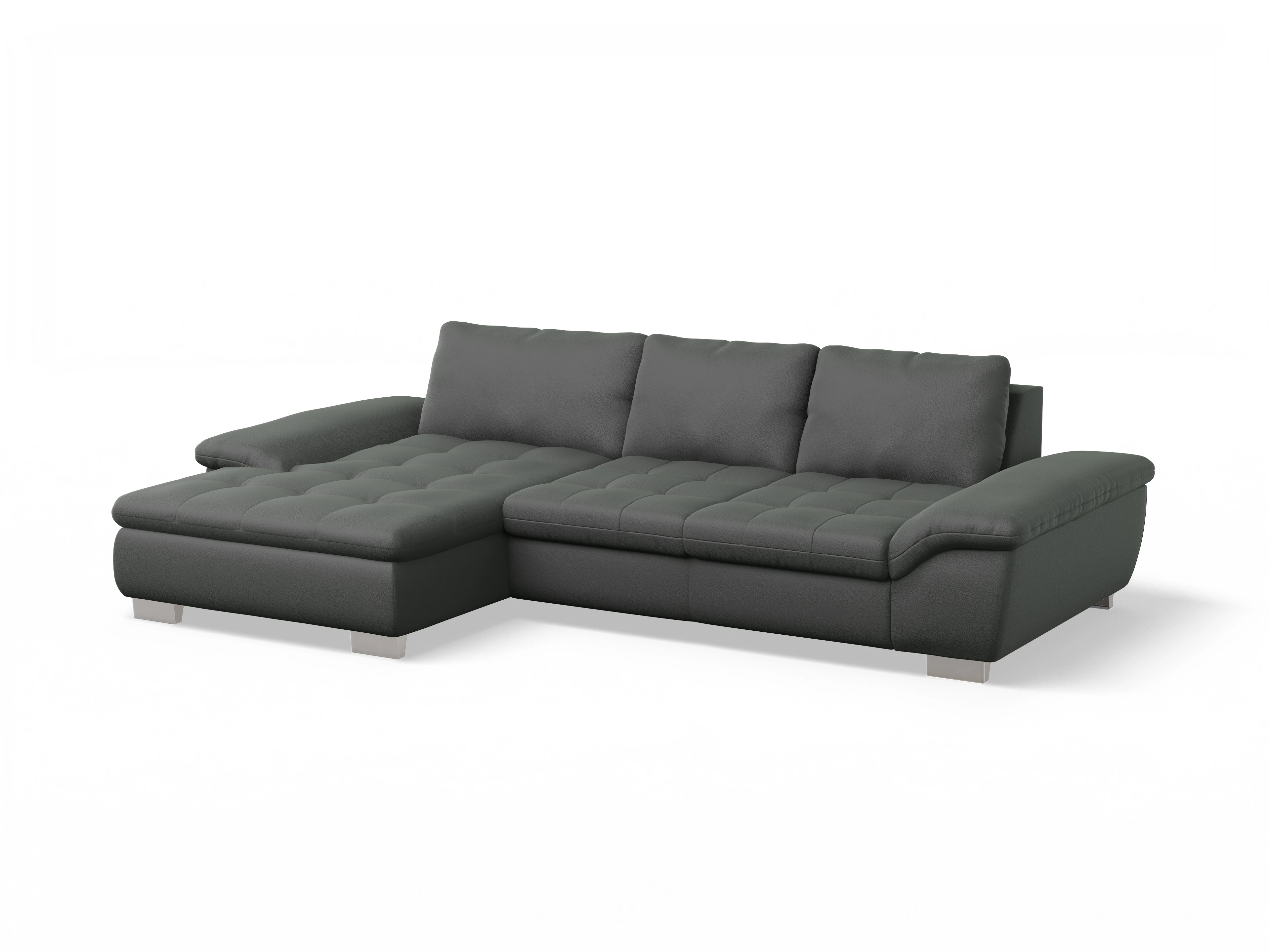 Ansicht des Produktes SC Smart 1007 Ecksofa links Abschluss offen in Stoff Grau