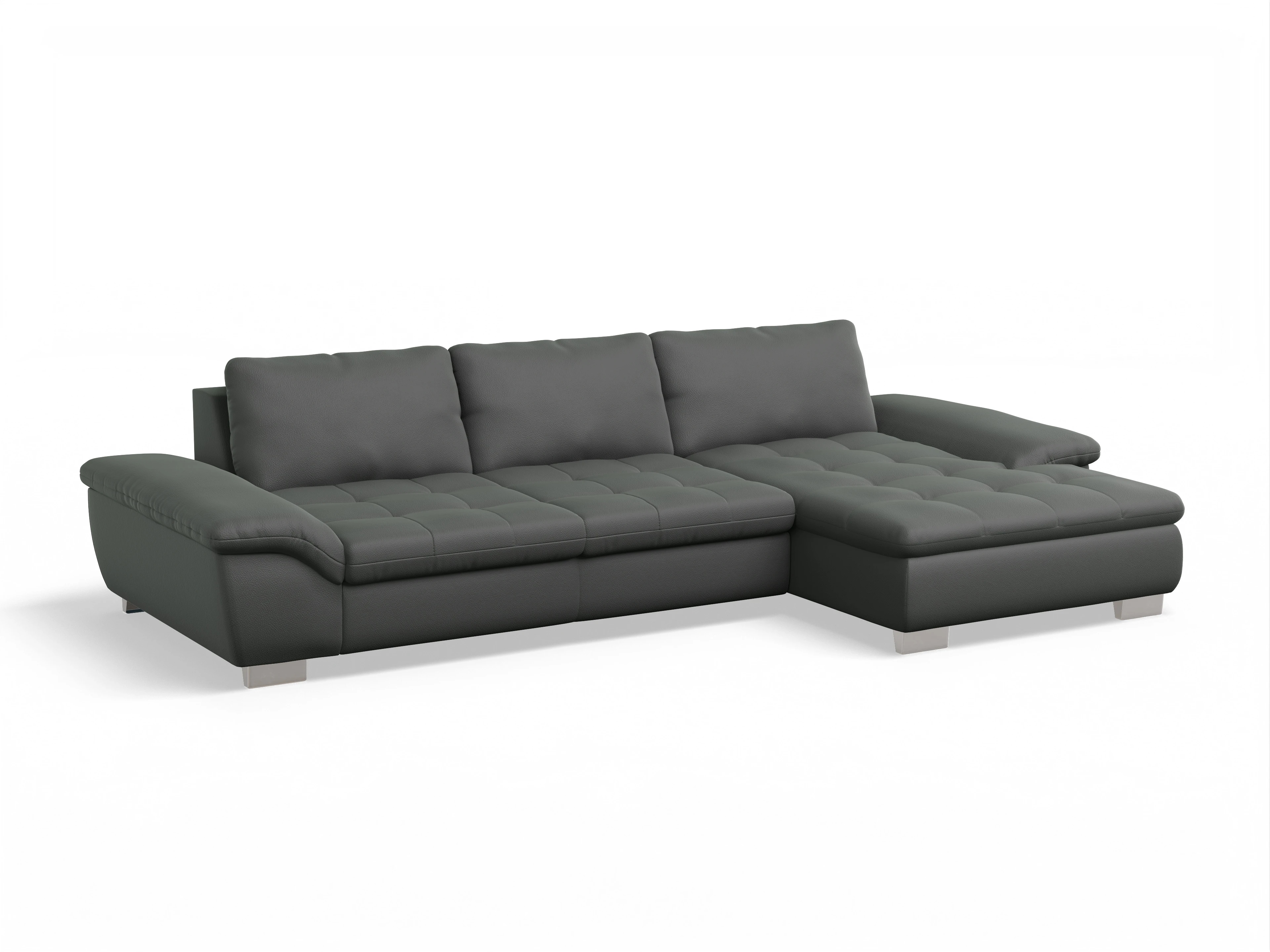 Ansicht des Produktes SC Smart 1007 Ecksofa rechts Abschluss offen in Stoff Grau