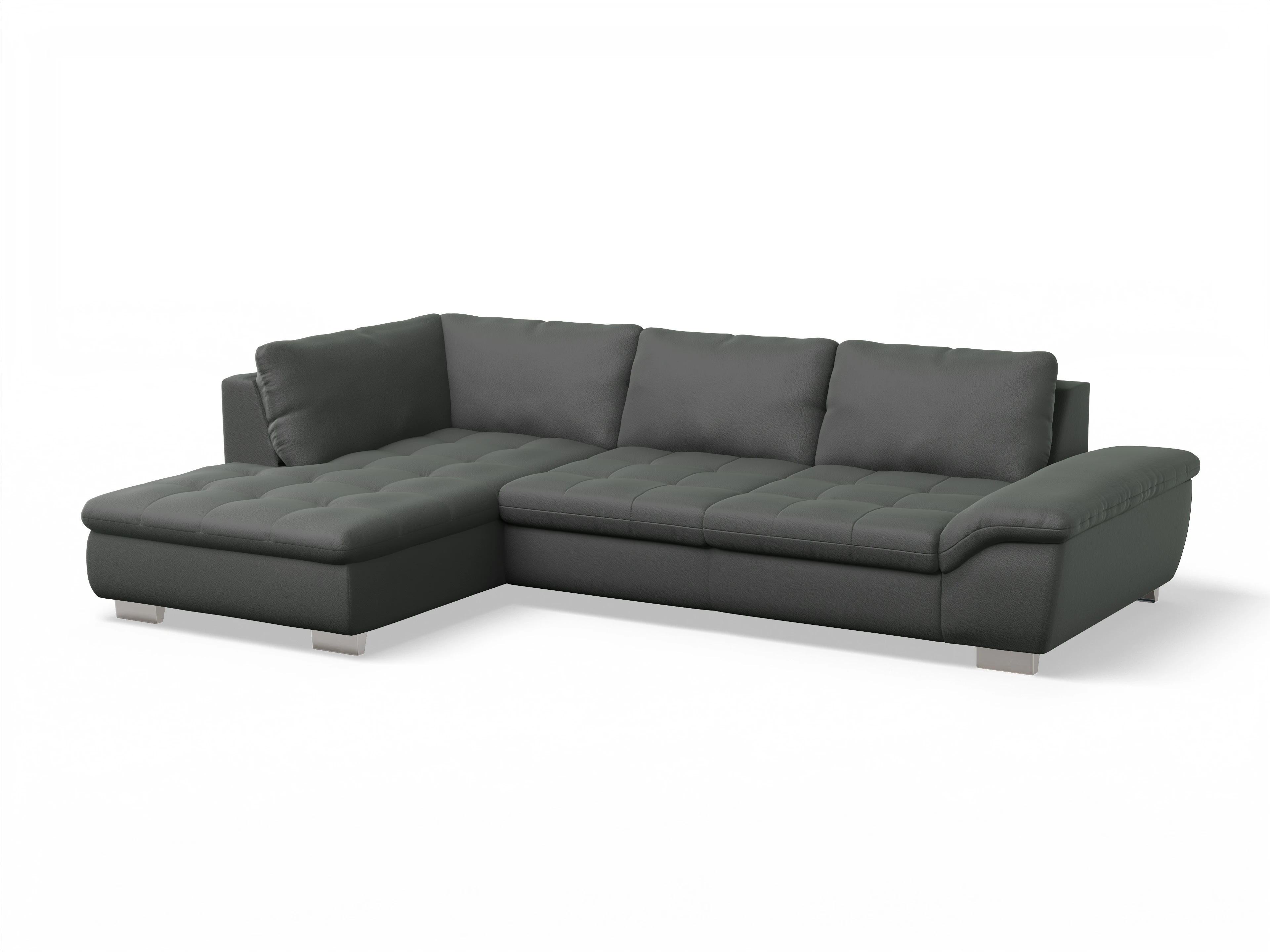 Ansicht des Produktes SC Smart 1007 Ecksofa links Abschluss offen in Stoff Grau
