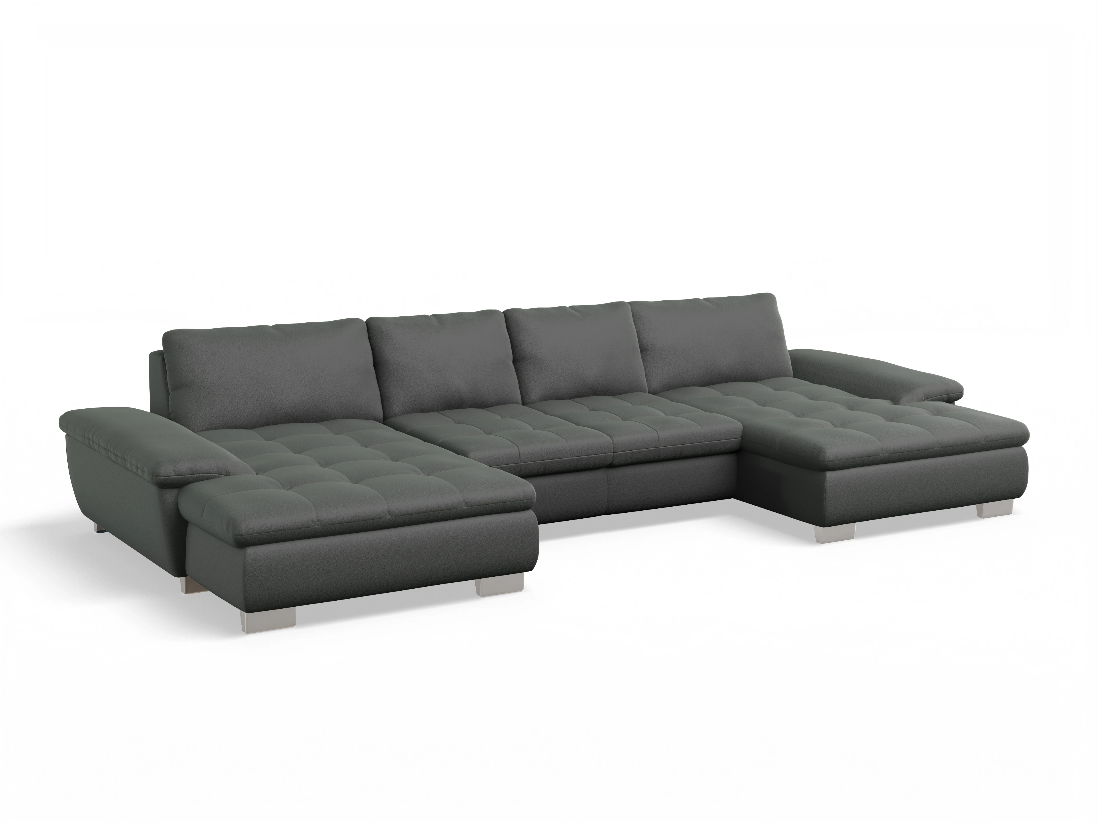 Ansicht des Produktes SC Smart 1007 Wohnlandschaft offen beidseitig in Stoff Grau