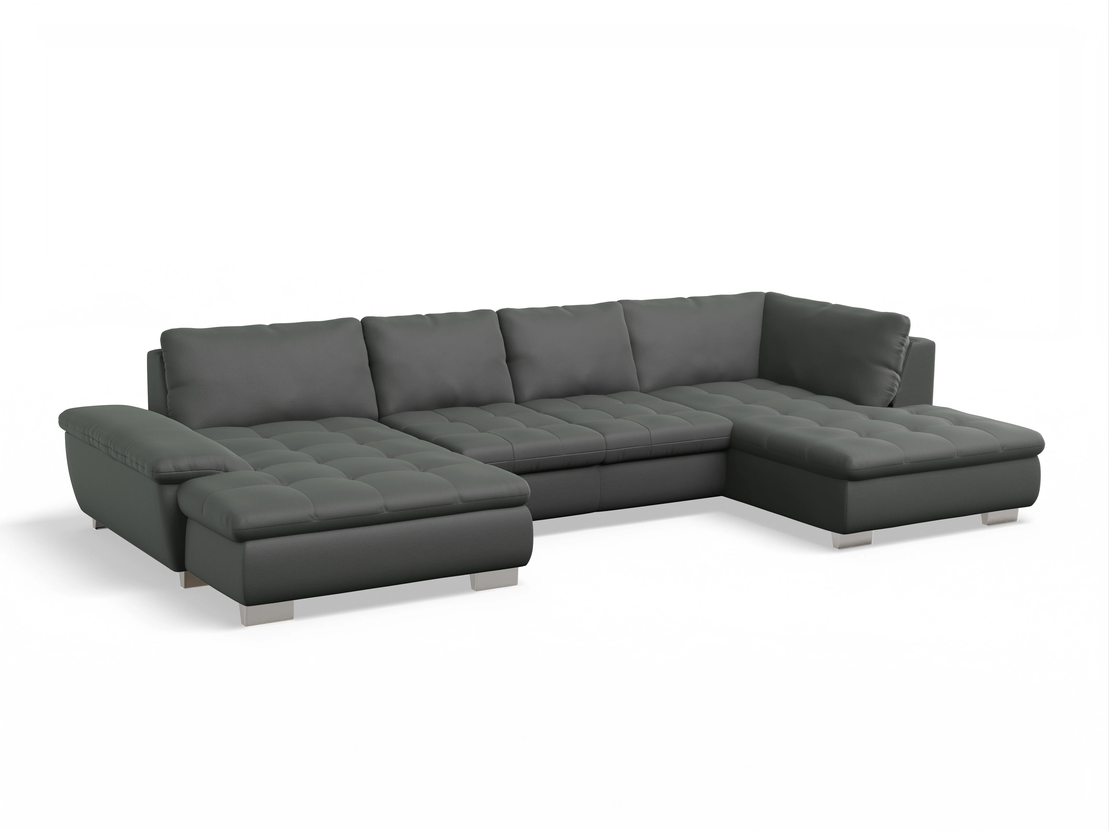 Ansicht des Produktes SC Smart 1007 Wohnlandschaft offen beidseitig in Stoff Grau