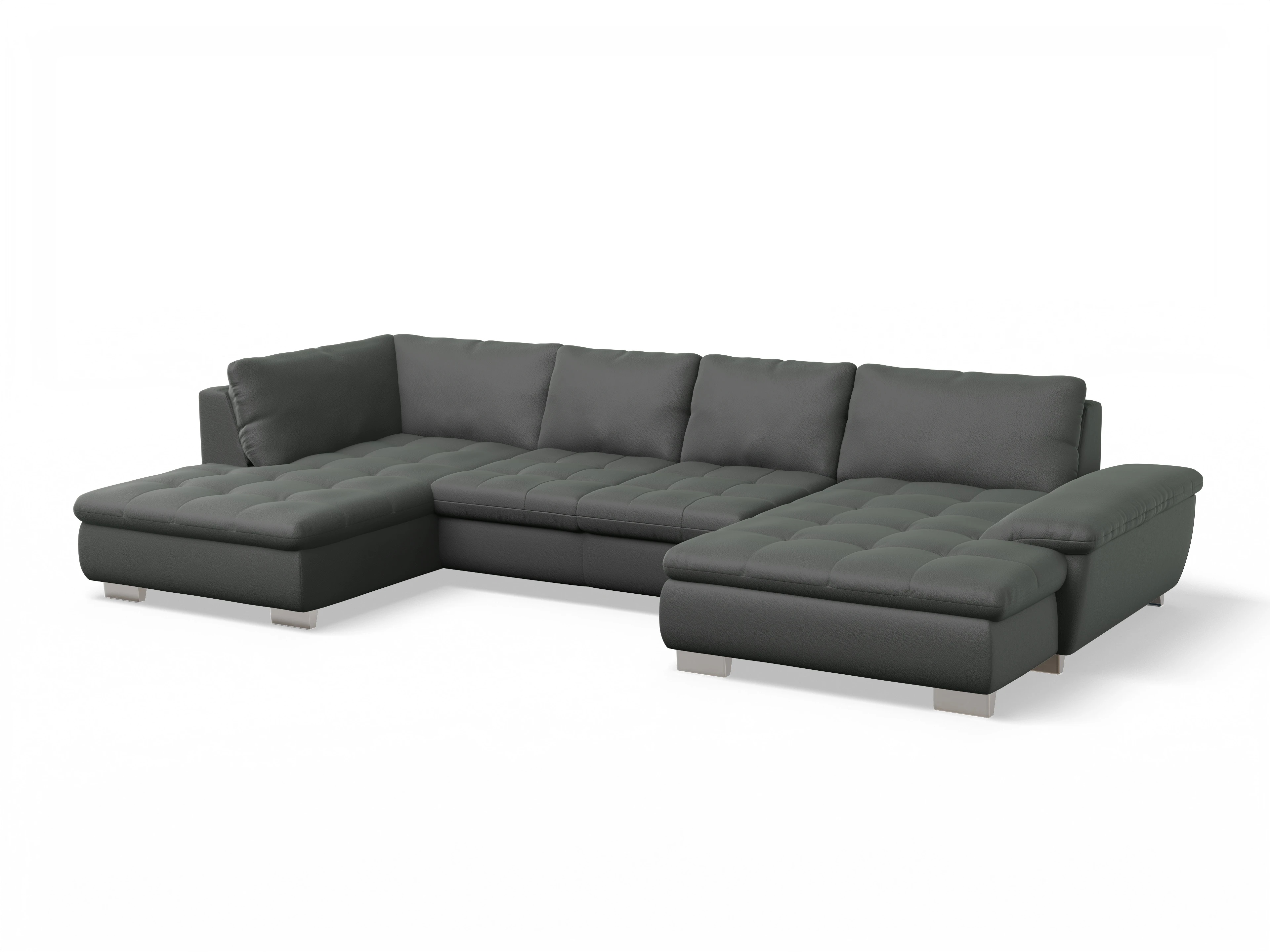 Ansicht des Produktes SC Smart 1007 Wohnlandschaft offen beidseitig in Stoff Grau