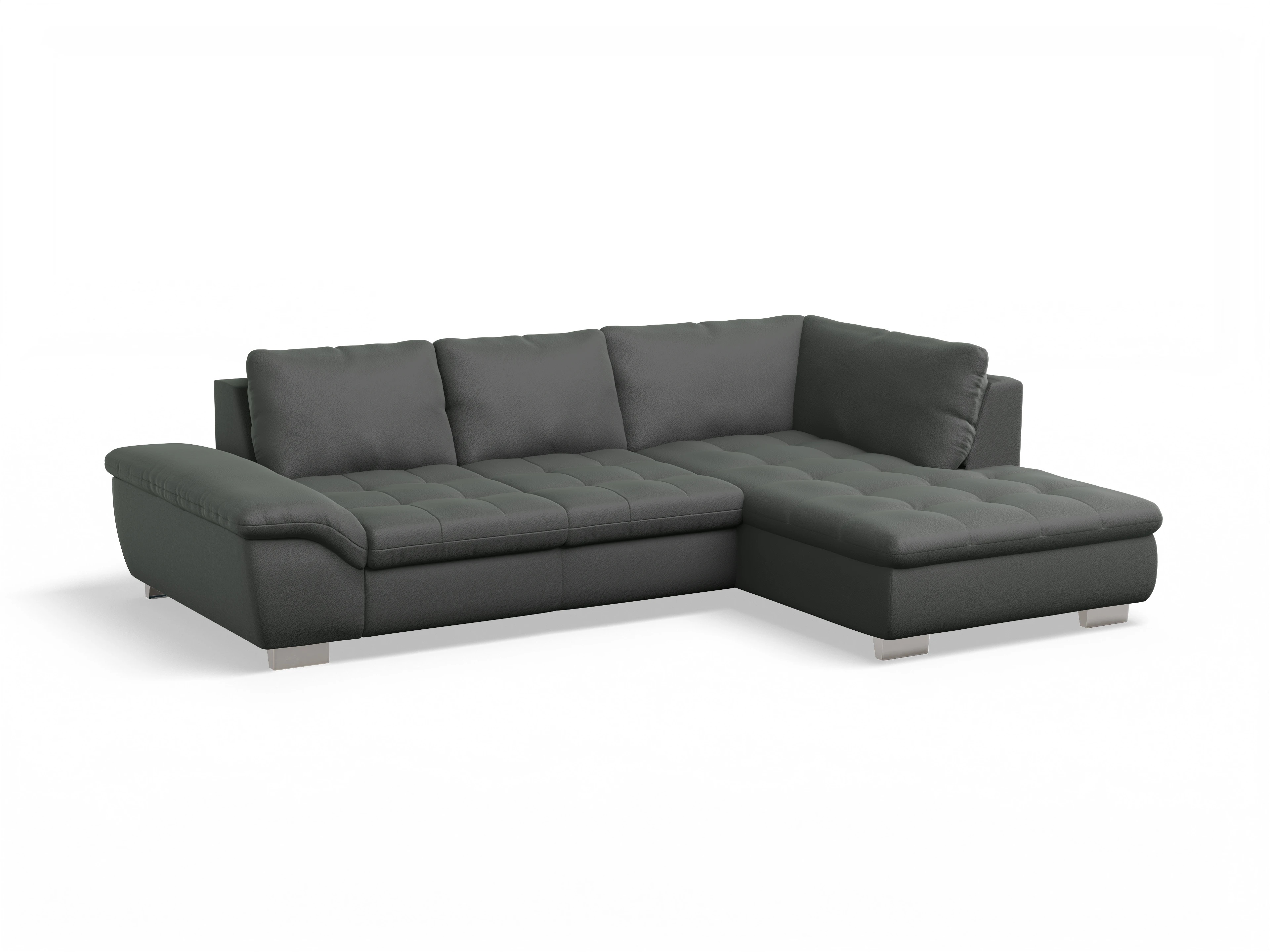 Ansicht des Produktes SC Smart 1007 Ecksofa rechts Abschluss offen in Stoff Grau