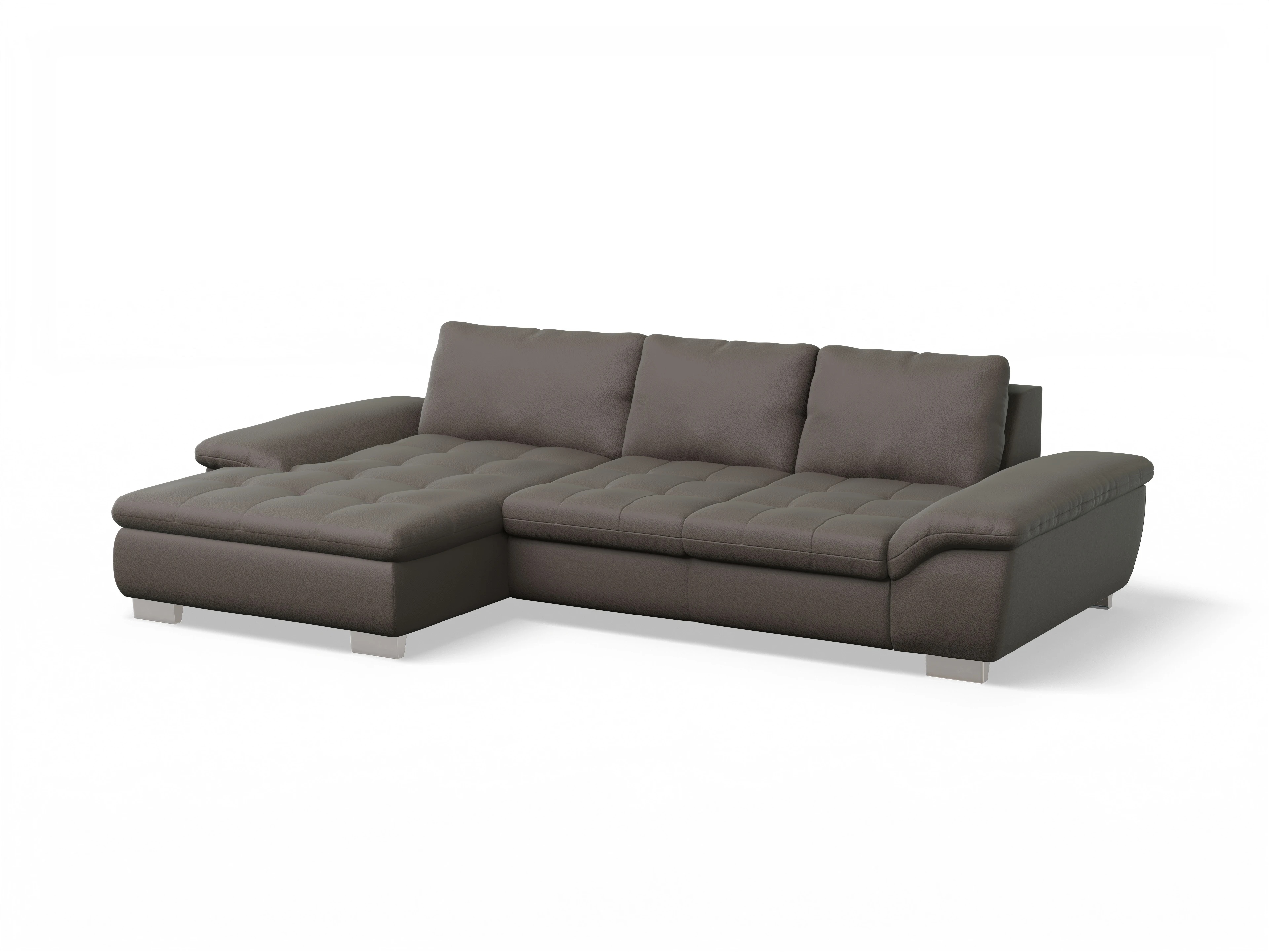 Ansicht des Produktes SC Smart 1007 Ecksofa links Abschluss offen in Stoff Braun