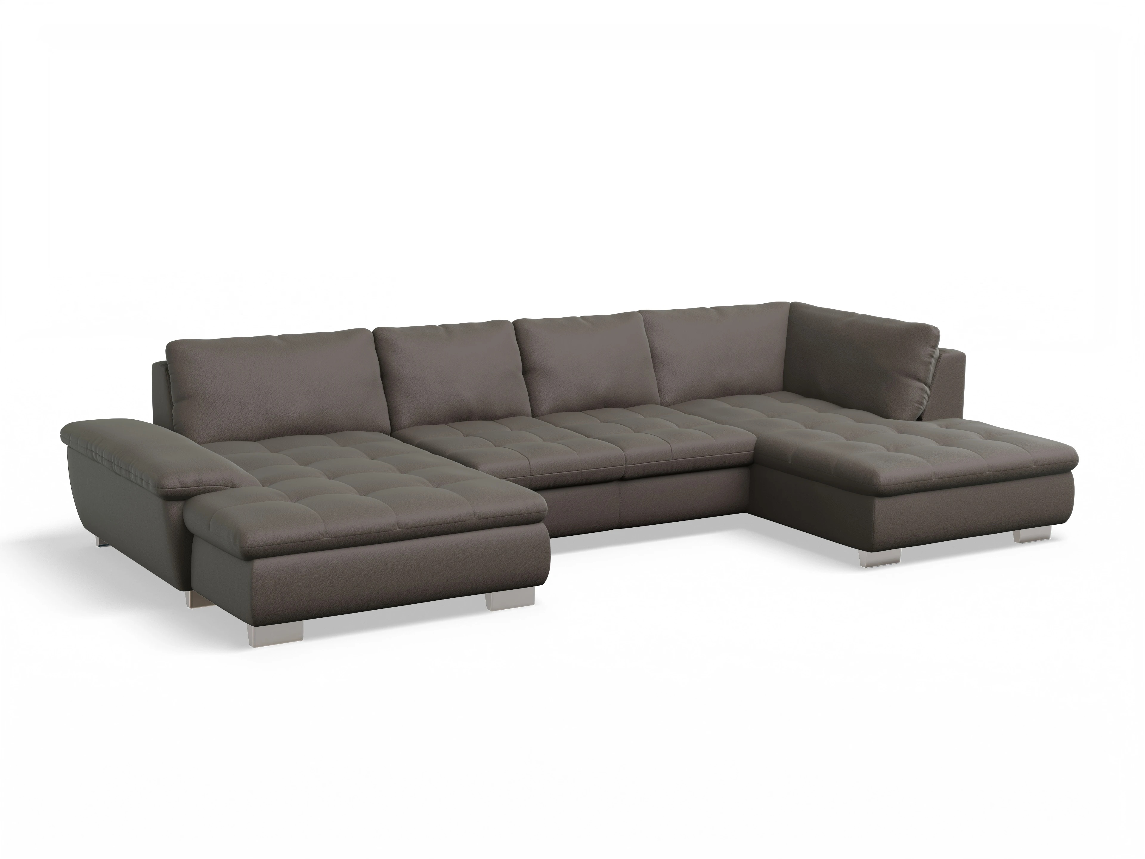 Ansicht des Produktes SC Smart 1007 Wohnlandschaft offen beidseitig in Stoff Braun