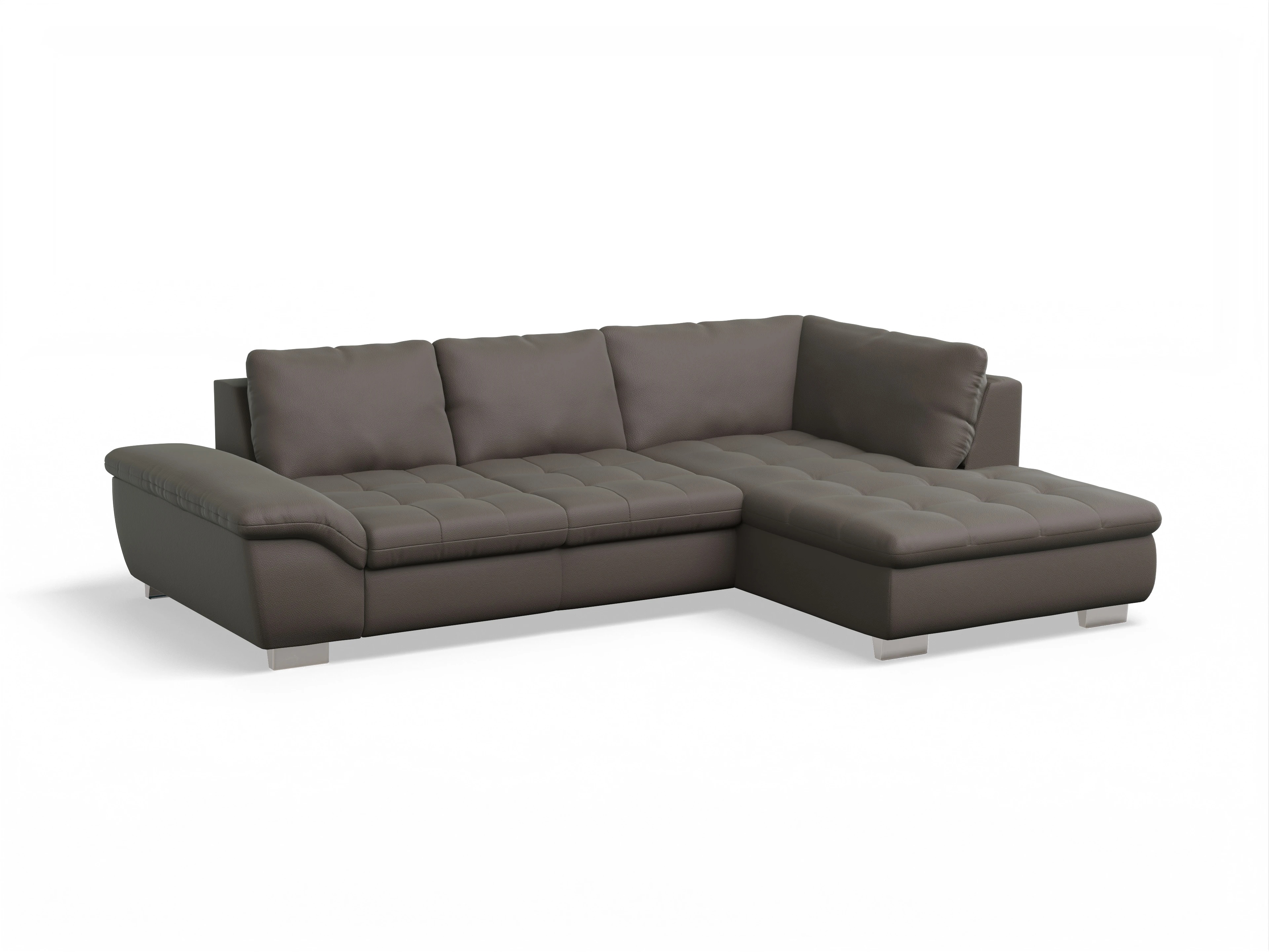 Ansicht des Produktes SC Smart 1007 Ecksofa rechts Abschluss offen in Stoff Braun