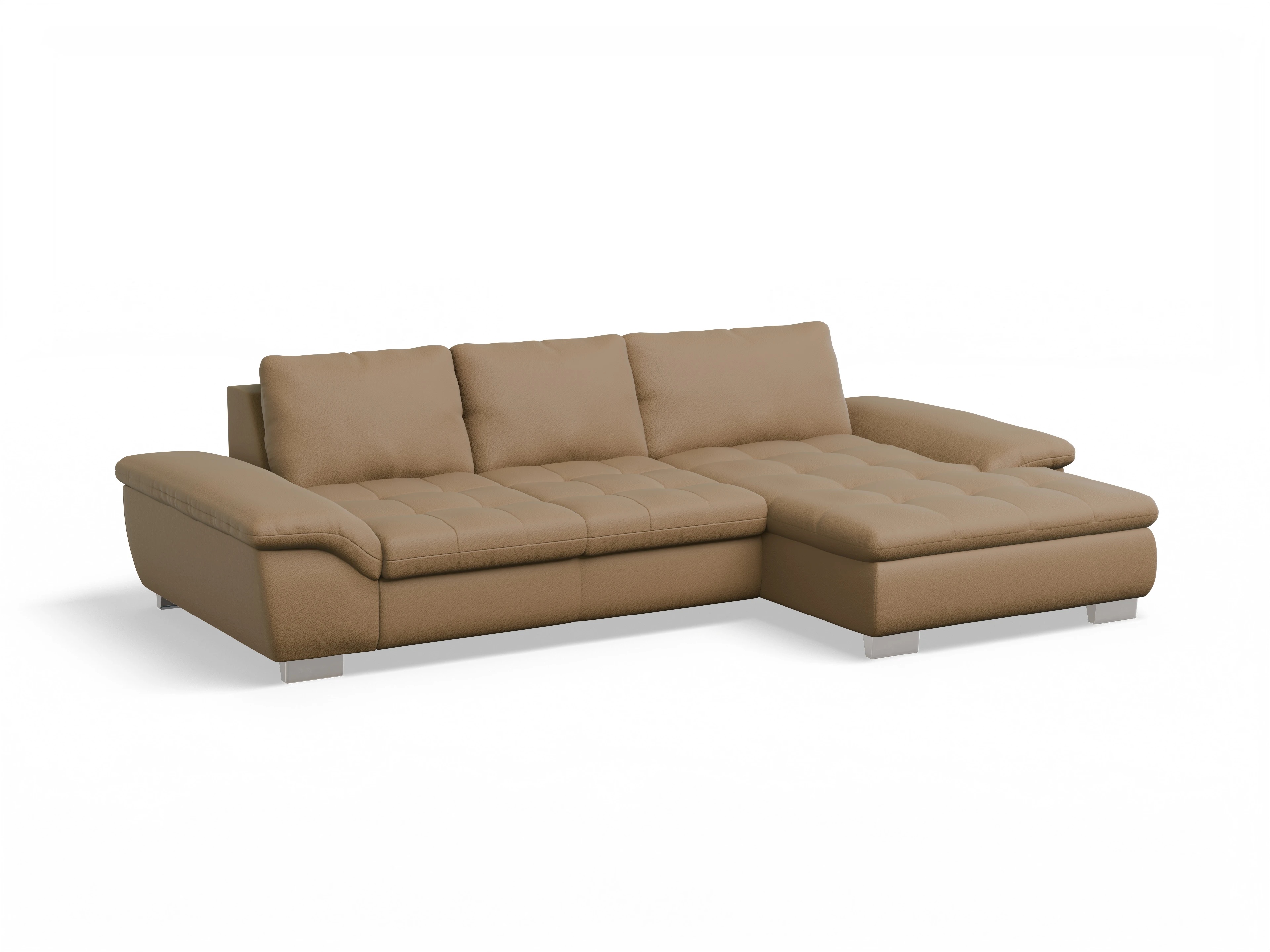 Sitz Concept smart 1007 Canape Medium R Ansicht des Produktes SC Smart 1007 Ecksofa rechts Abschluss offen in Stoff Braun