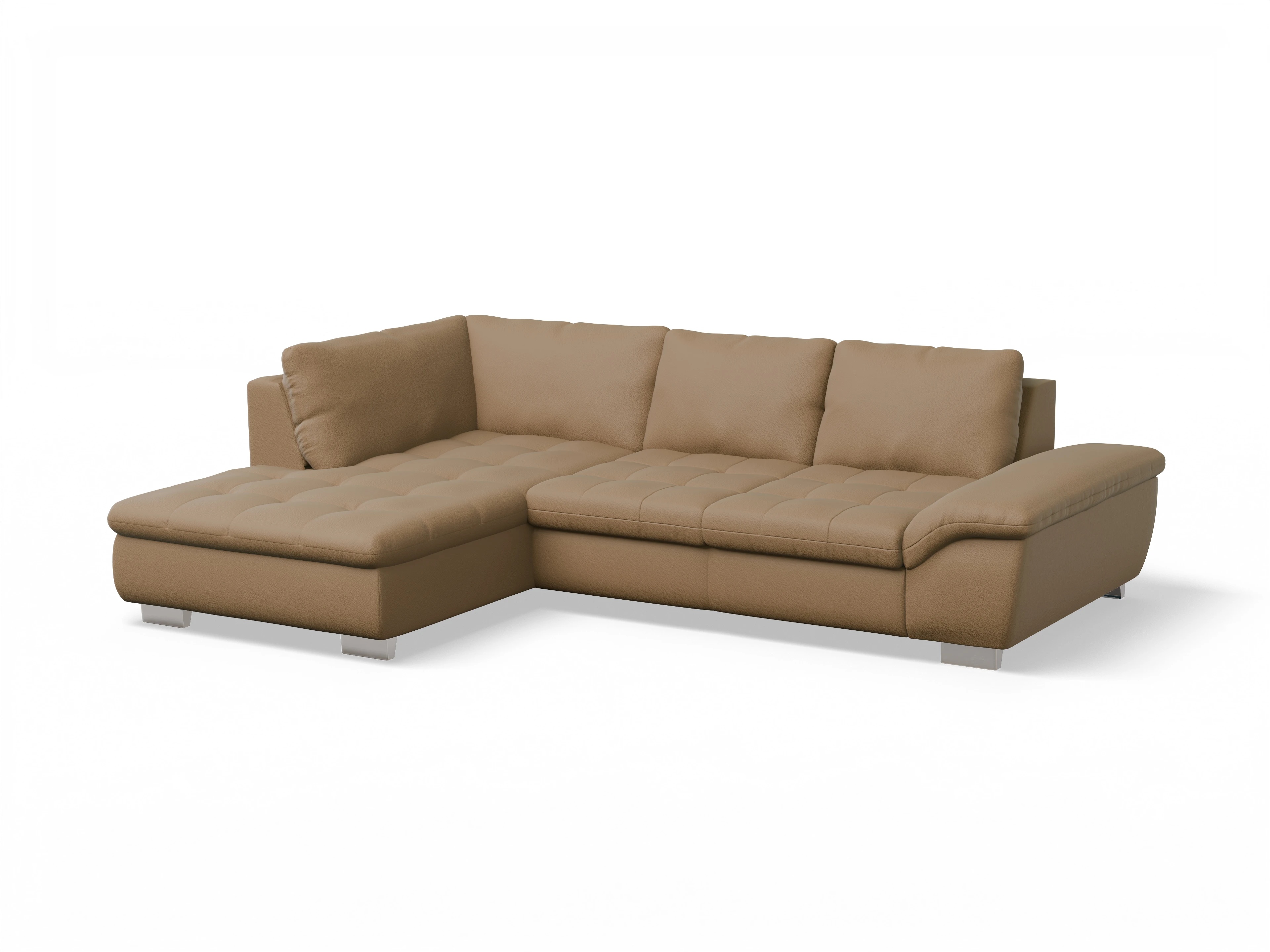 Ansicht des Produktes SC Smart 1007 Ecksofa links Abschluss offen in Stoff Braun