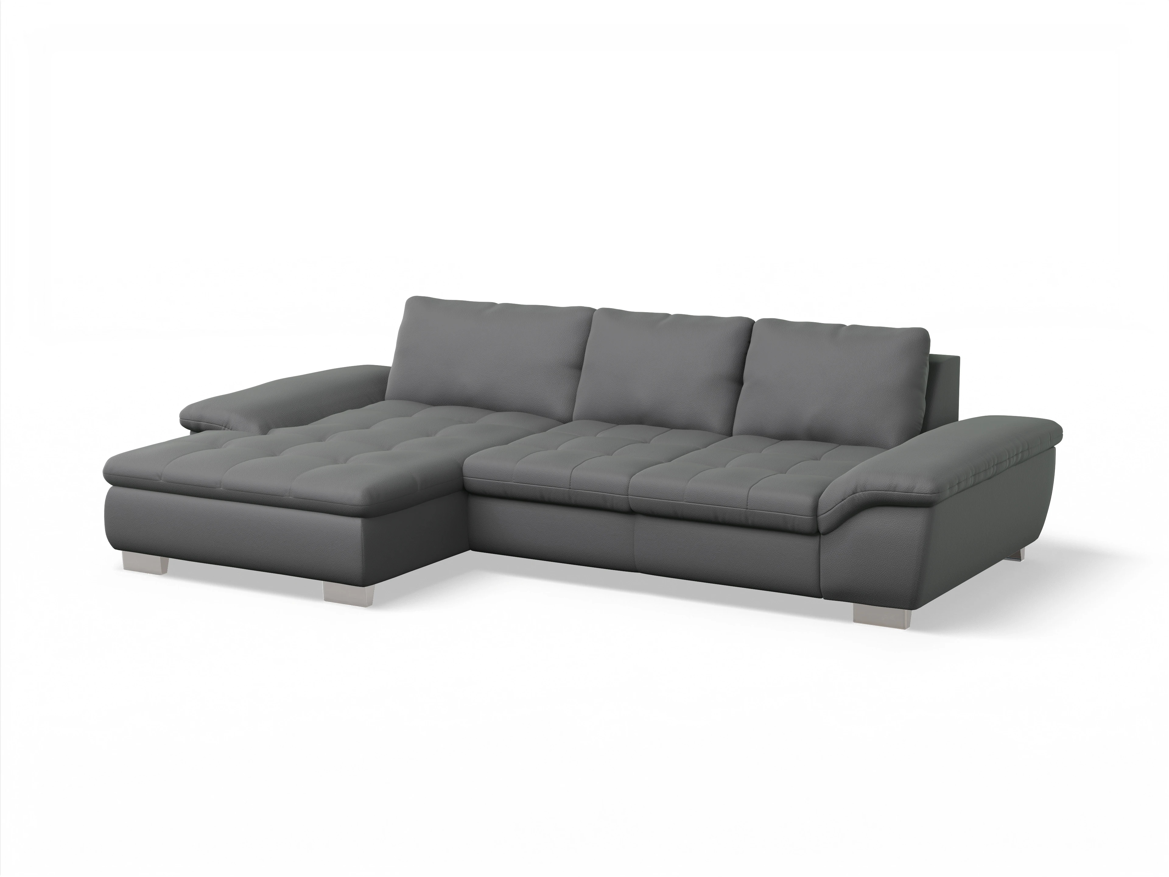 Ansicht des Produktes SC Smart 1007 Ecksofa links Abschluss offen in Stoff Grau