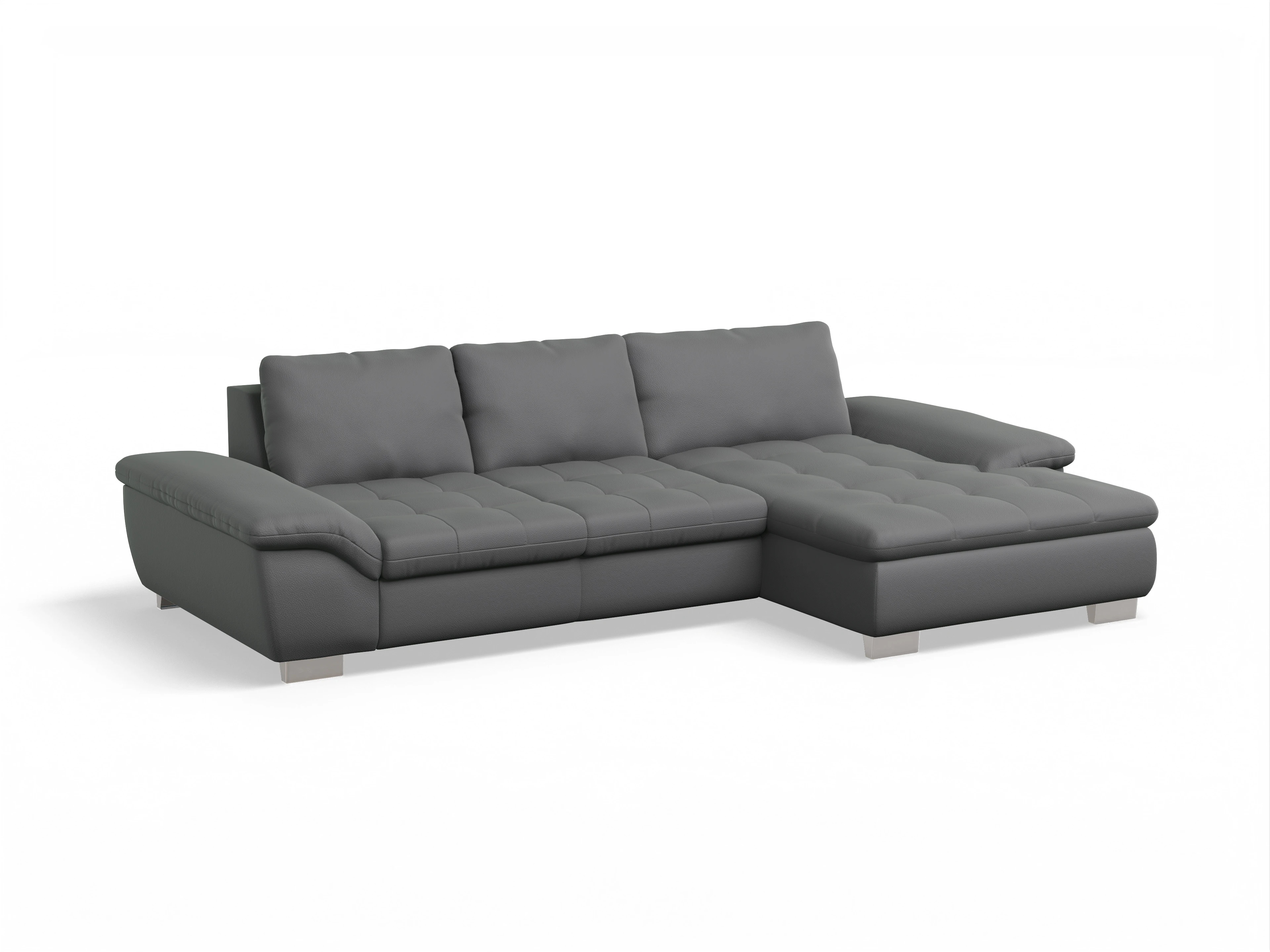 Ansicht des Produktes SC Smart 1007 Ecksofa rechts Abschluss offen in Stoff Grau