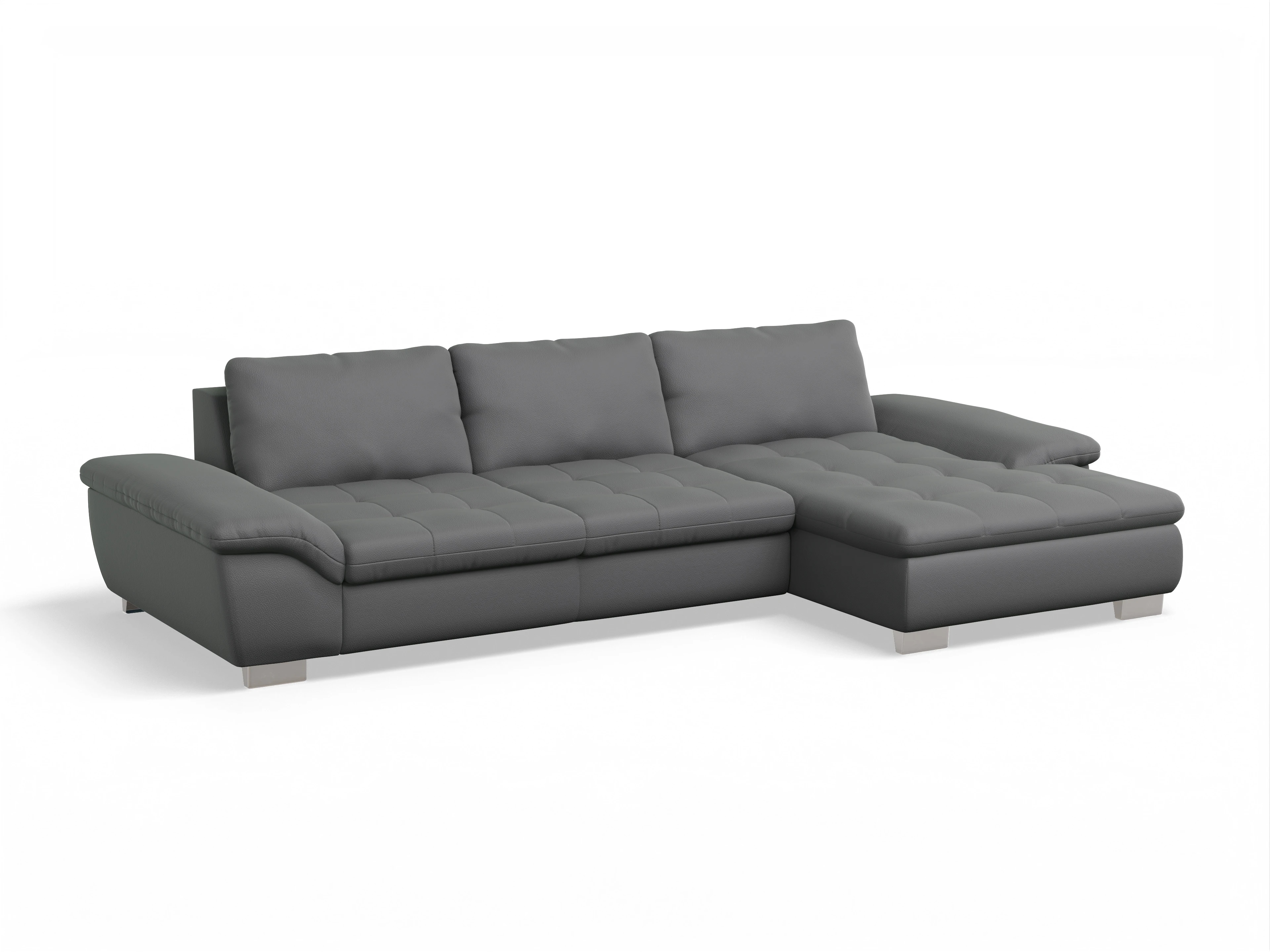 Ansicht des Produktes SC Smart 1007 Ecksofa rechts Abschluss offen in Stoff Grau