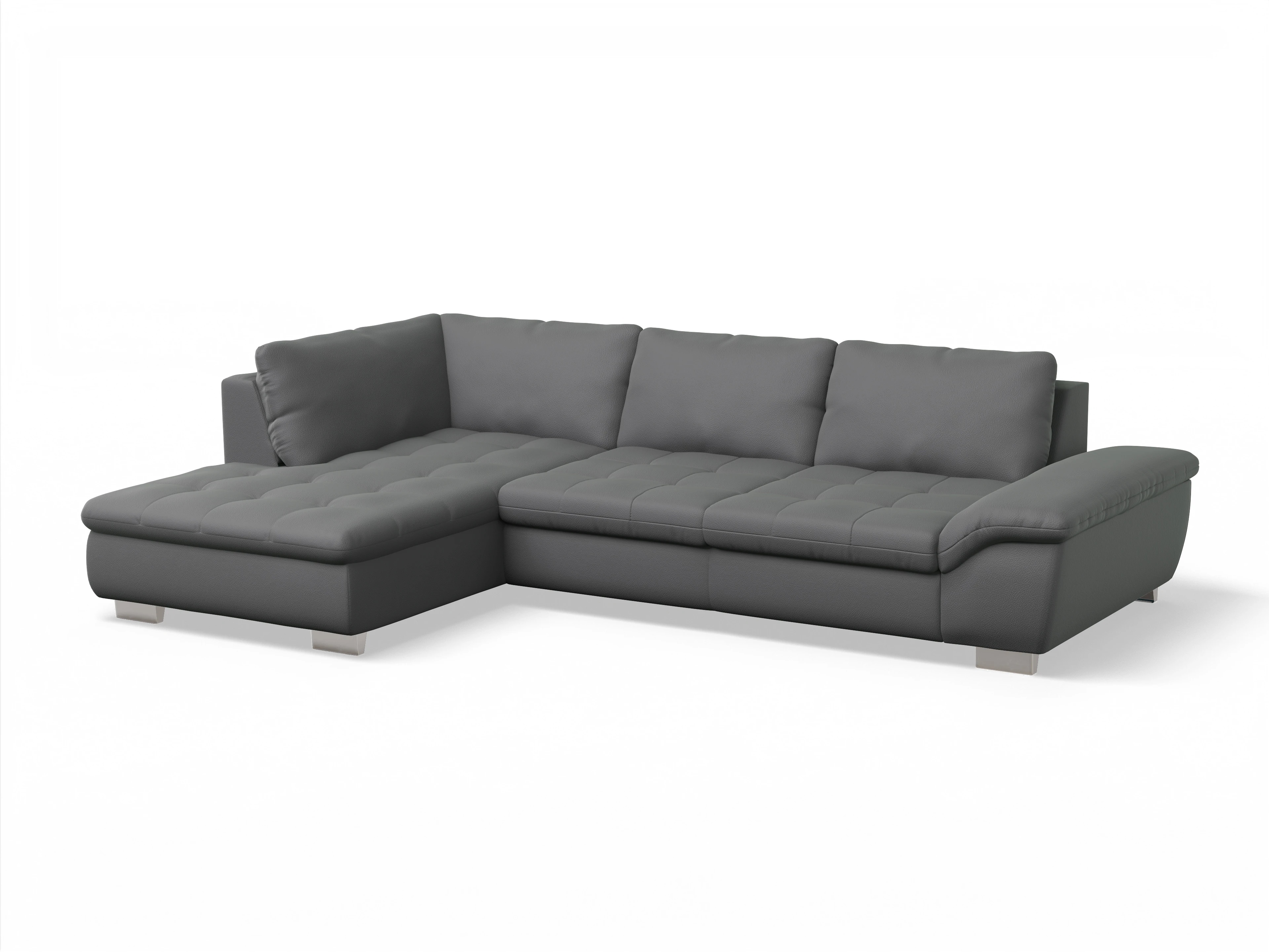Ansicht des Produktes SC Smart 1007 Ecksofa links Abschluss offen in Stoff Grau