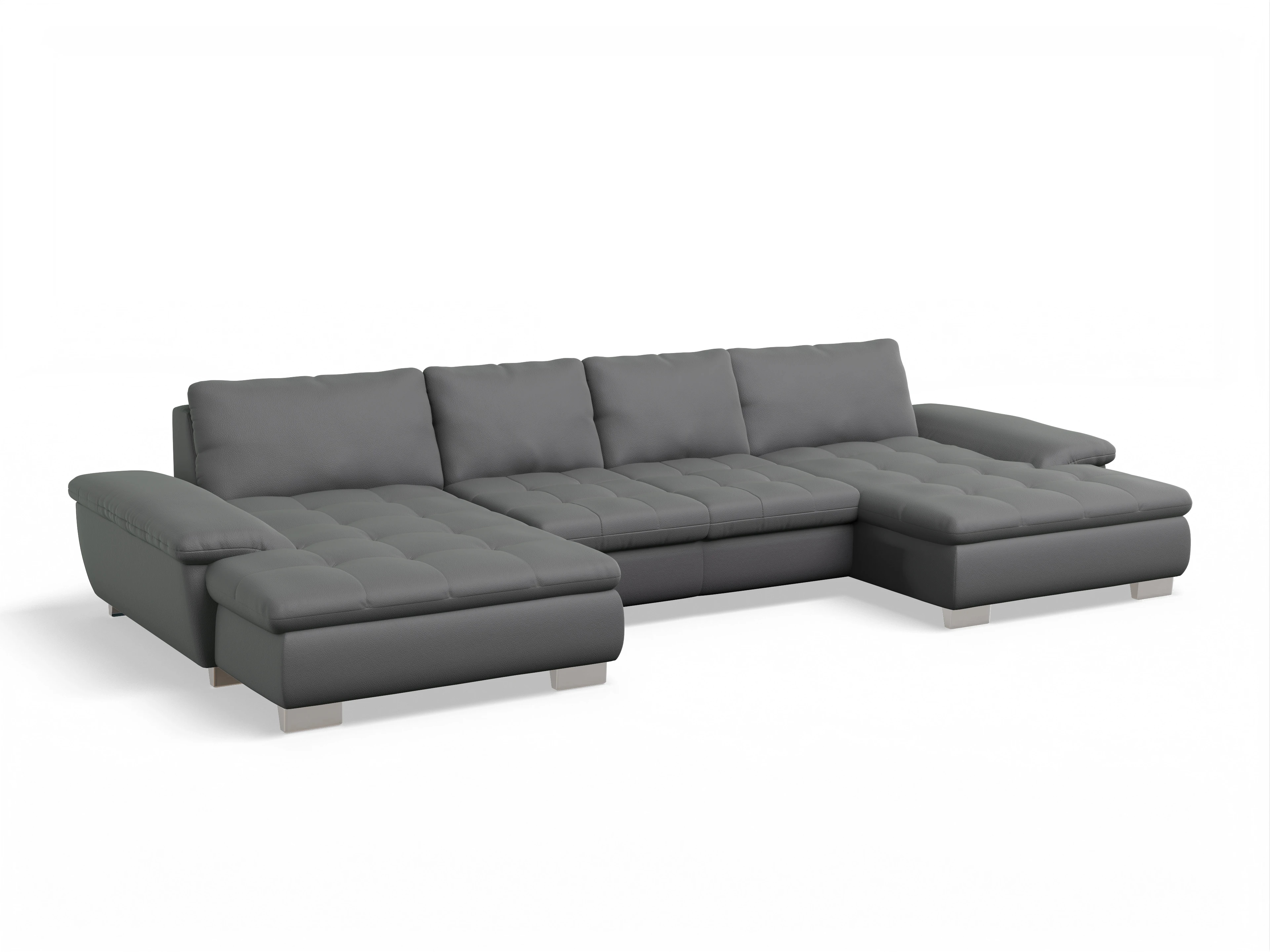 Ansicht des Produktes SC Smart 1007 Wohnlandschaft offen beidseitig in Stoff Grau