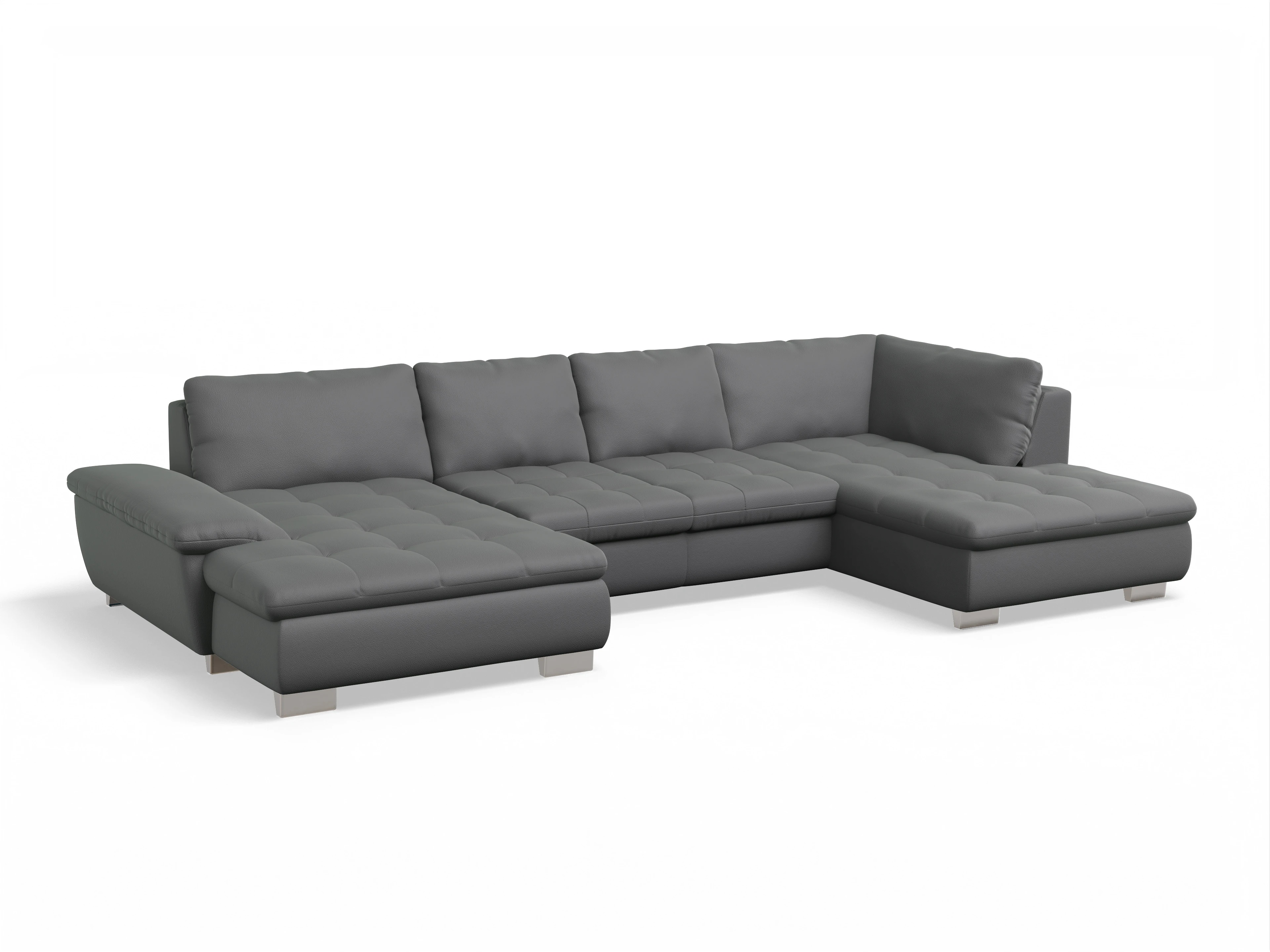 Ansicht des Produktes SC Smart 1007 Wohnlandschaft offen beidseitig in Stoff Grau