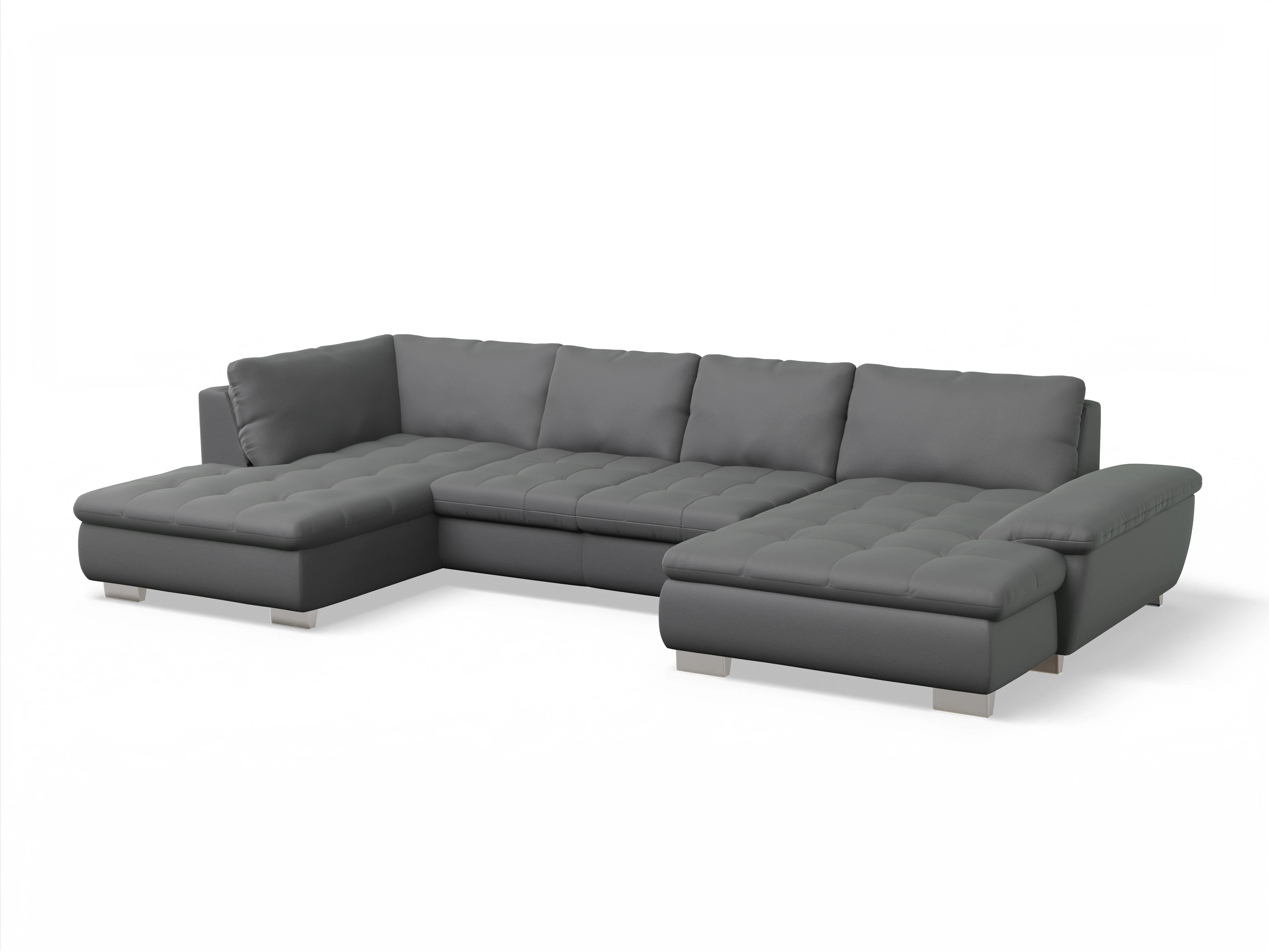 Ansicht des Produktes SC Smart 1007 Wohnlandschaft offen beidseitig in Stoff Grau