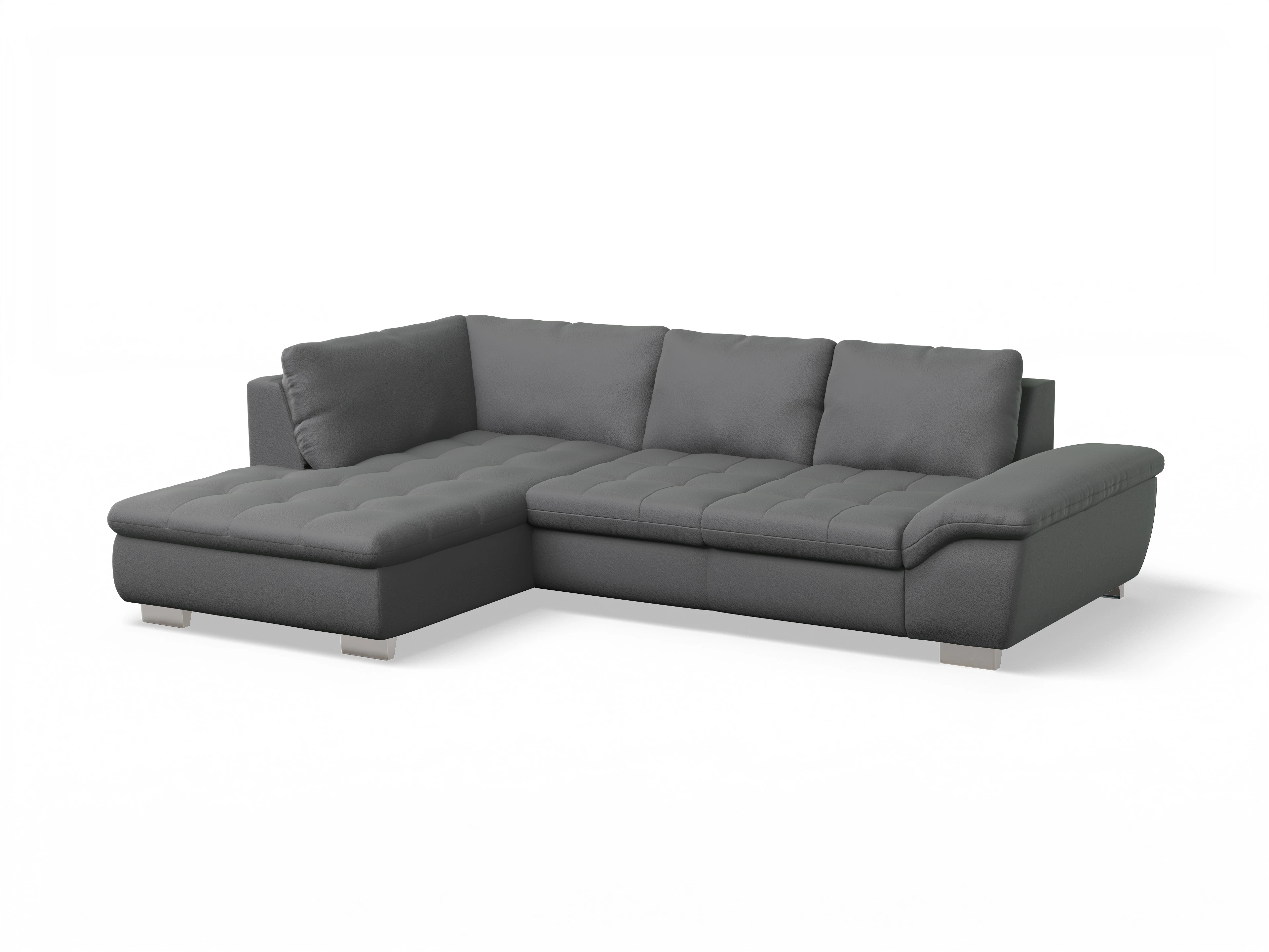 Ansicht des Produktes SC Smart 1007 Ecksofa links Abschluss offen in Stoff Grau