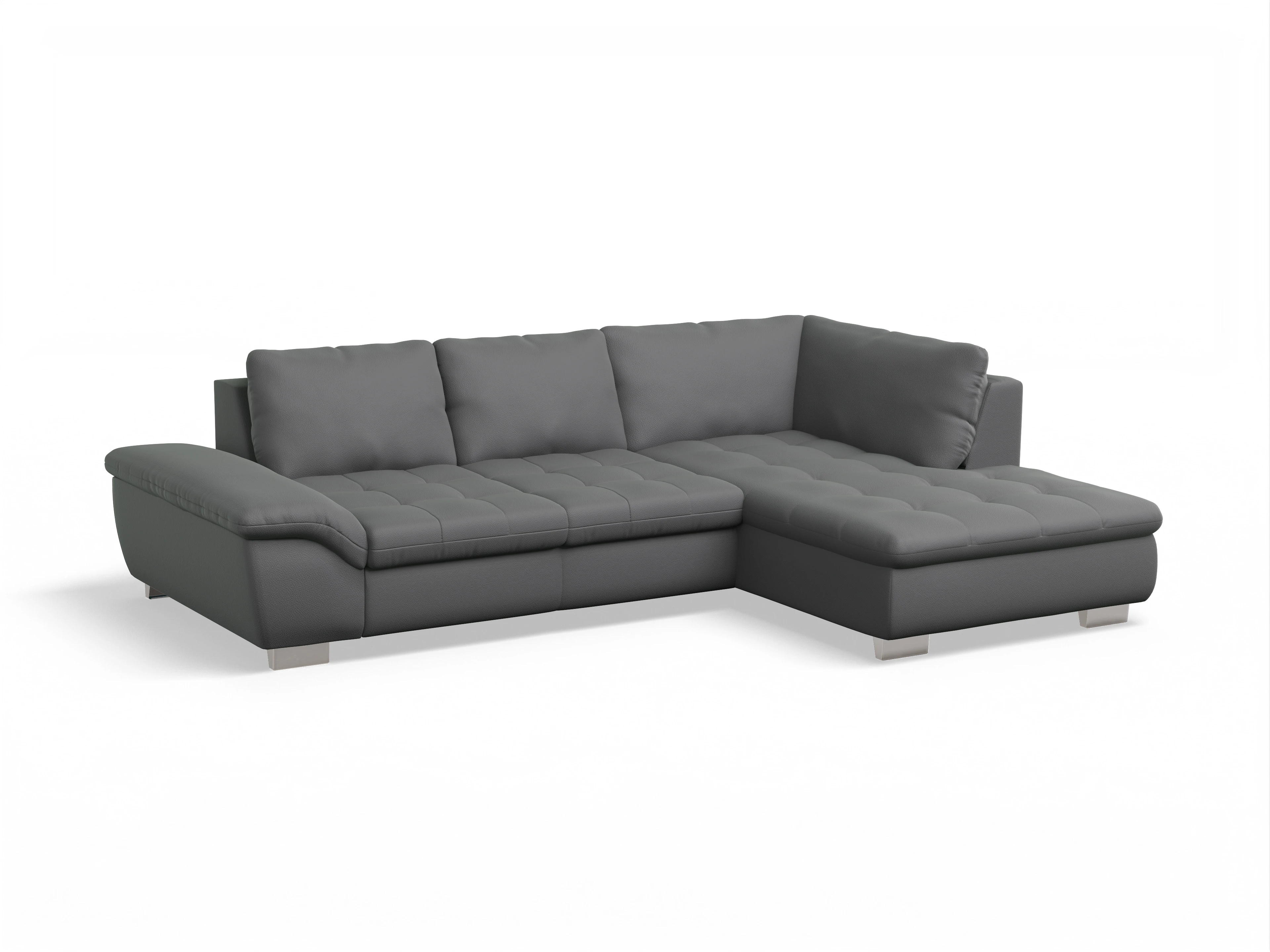 Ansicht des Produktes SC Smart 1007 Ecksofa rechts Abschluss offen in Stoff Grau
