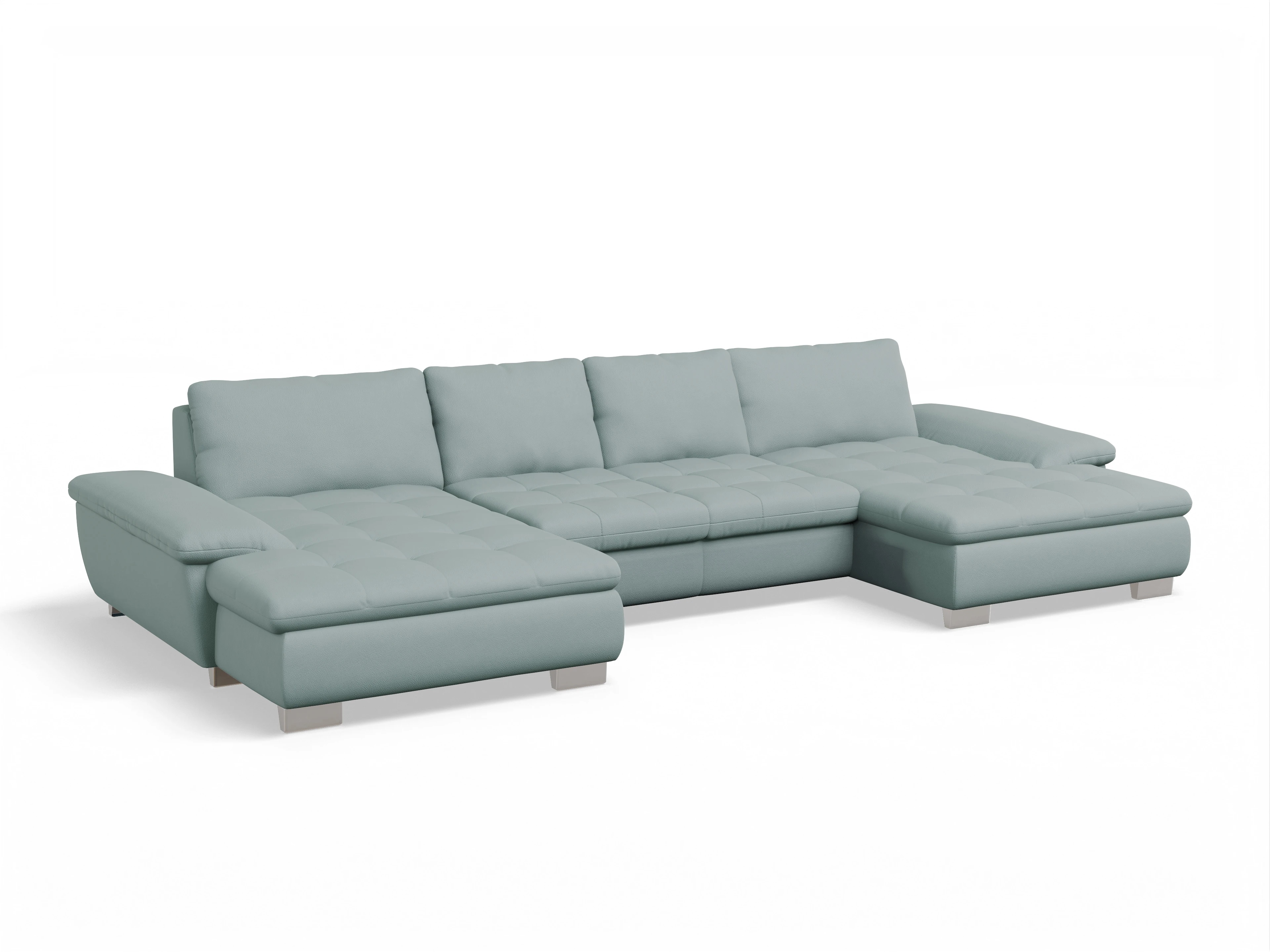 Ansicht des Produktes SC Smart 1007 Wohnlandschaft offen beidseitig in Stoff Blau