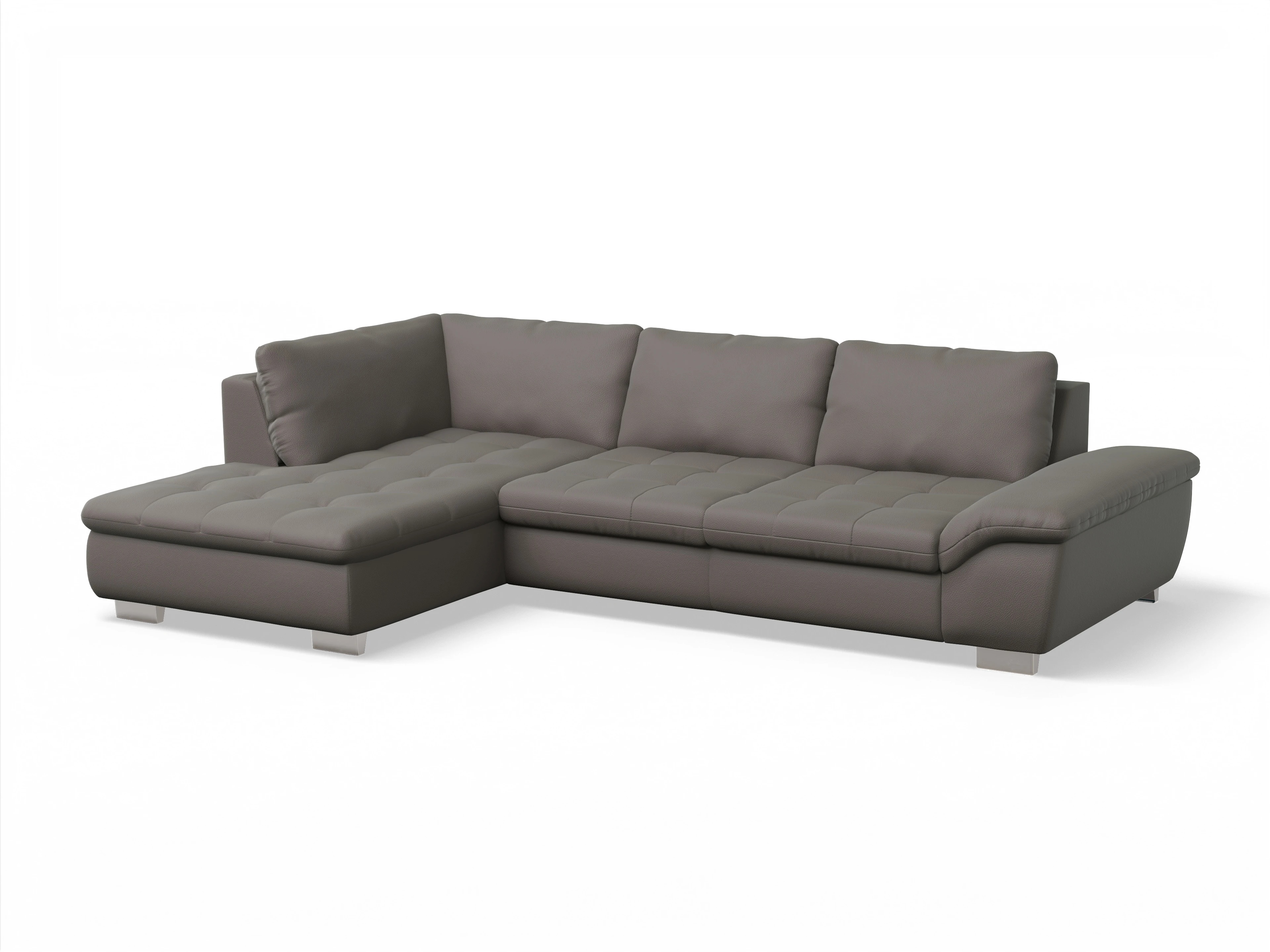 Ansicht des Produktes SC Smart 1007 Ecksofa links Abschluss offen in Stoff Braun