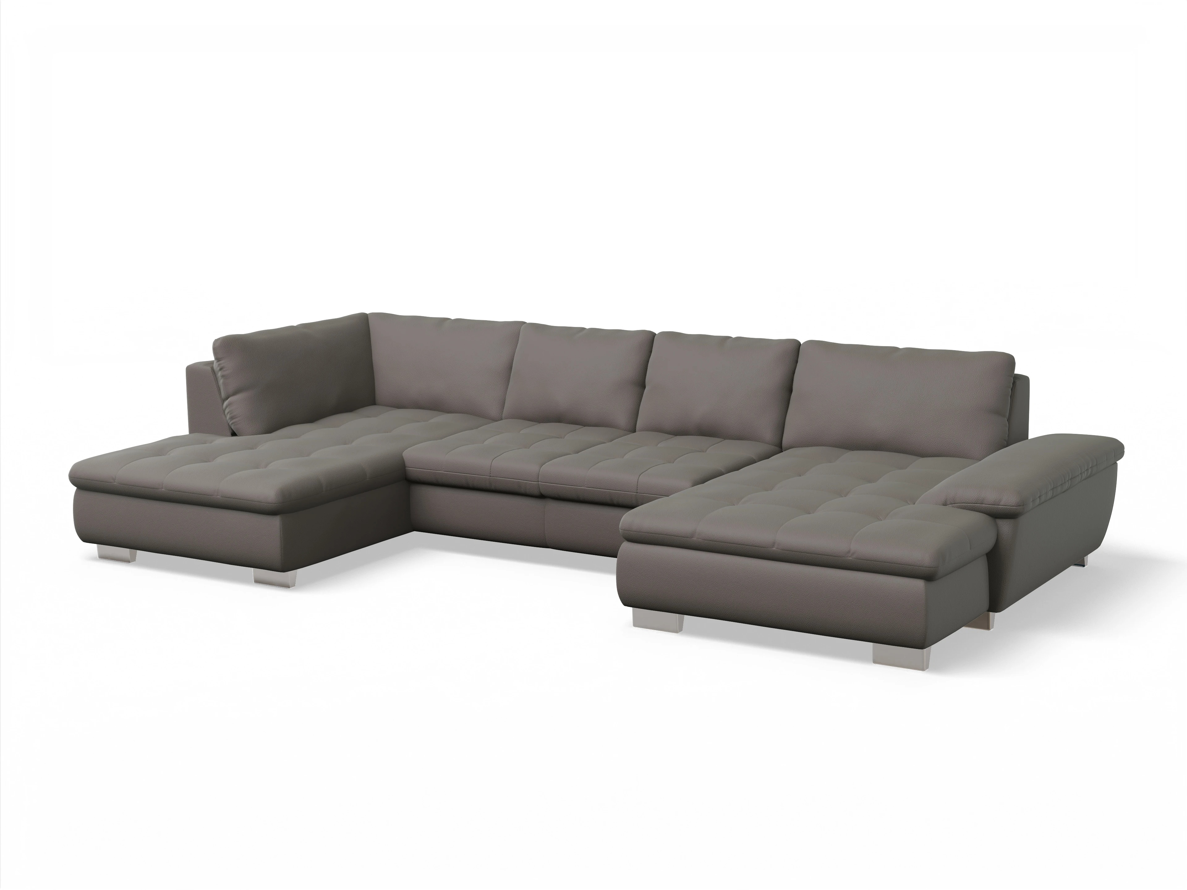 Ansicht des Produktes SC Smart 1007 Wohnlandschaft offen beidseitig in Stoff Braun