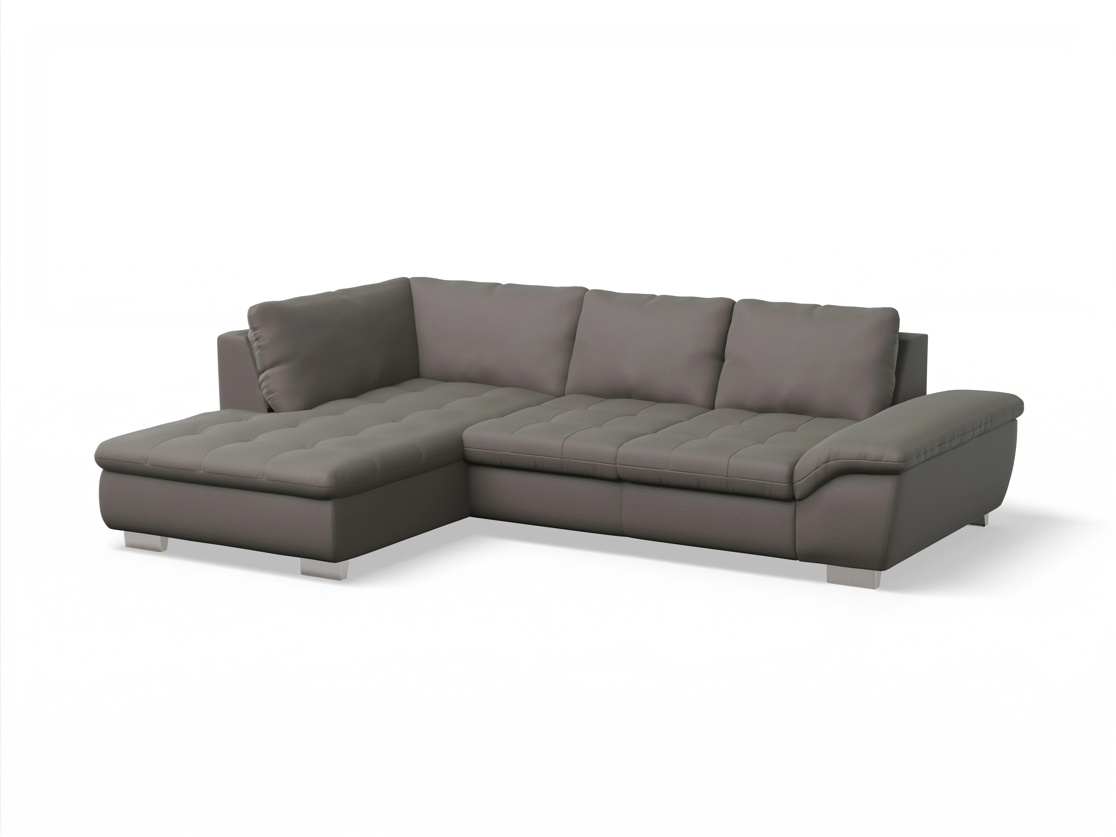 Ansicht des Produktes SC Smart 1007 Ecksofa links Abschluss offen in Stoff Braun