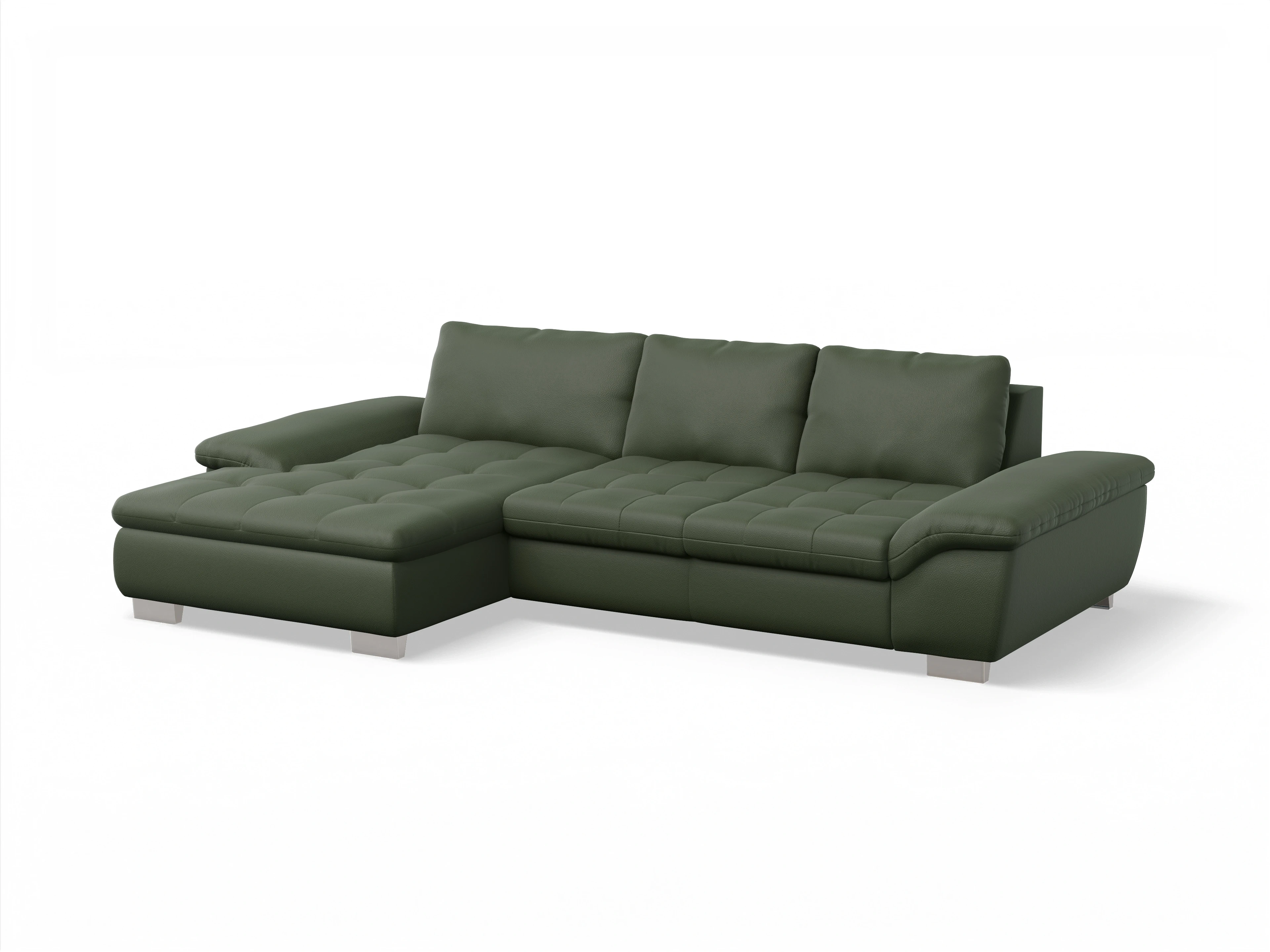 Sitz Concept smart 1007 Canape Medium L Ansicht des Produktes SC Smart 1007 Ecksofa links Abschluss offen in Stoff Grün