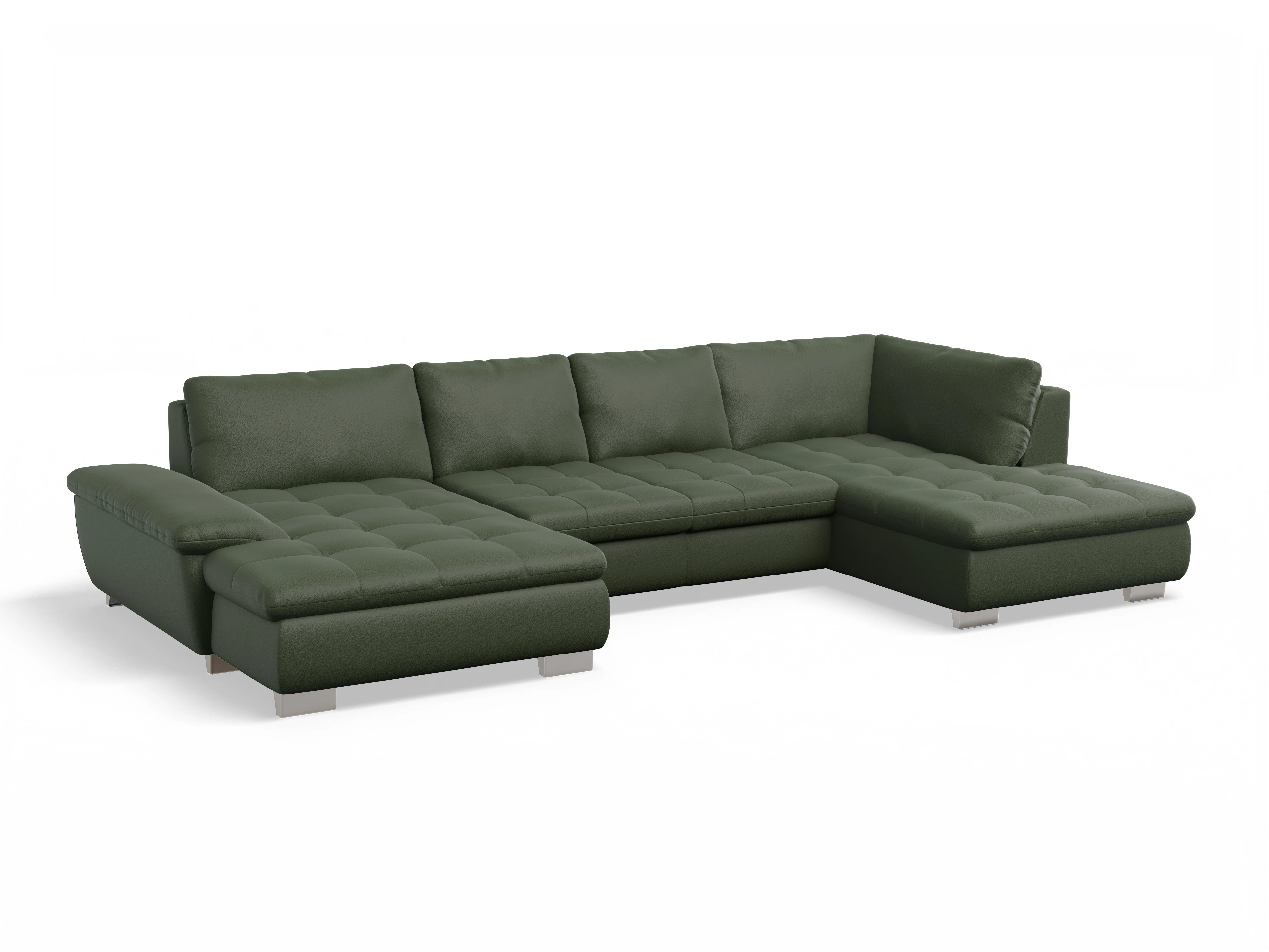 Ansicht des Produktes SC Smart 1007 Wohnlandschaft offen beidseitig in Stoff Grün