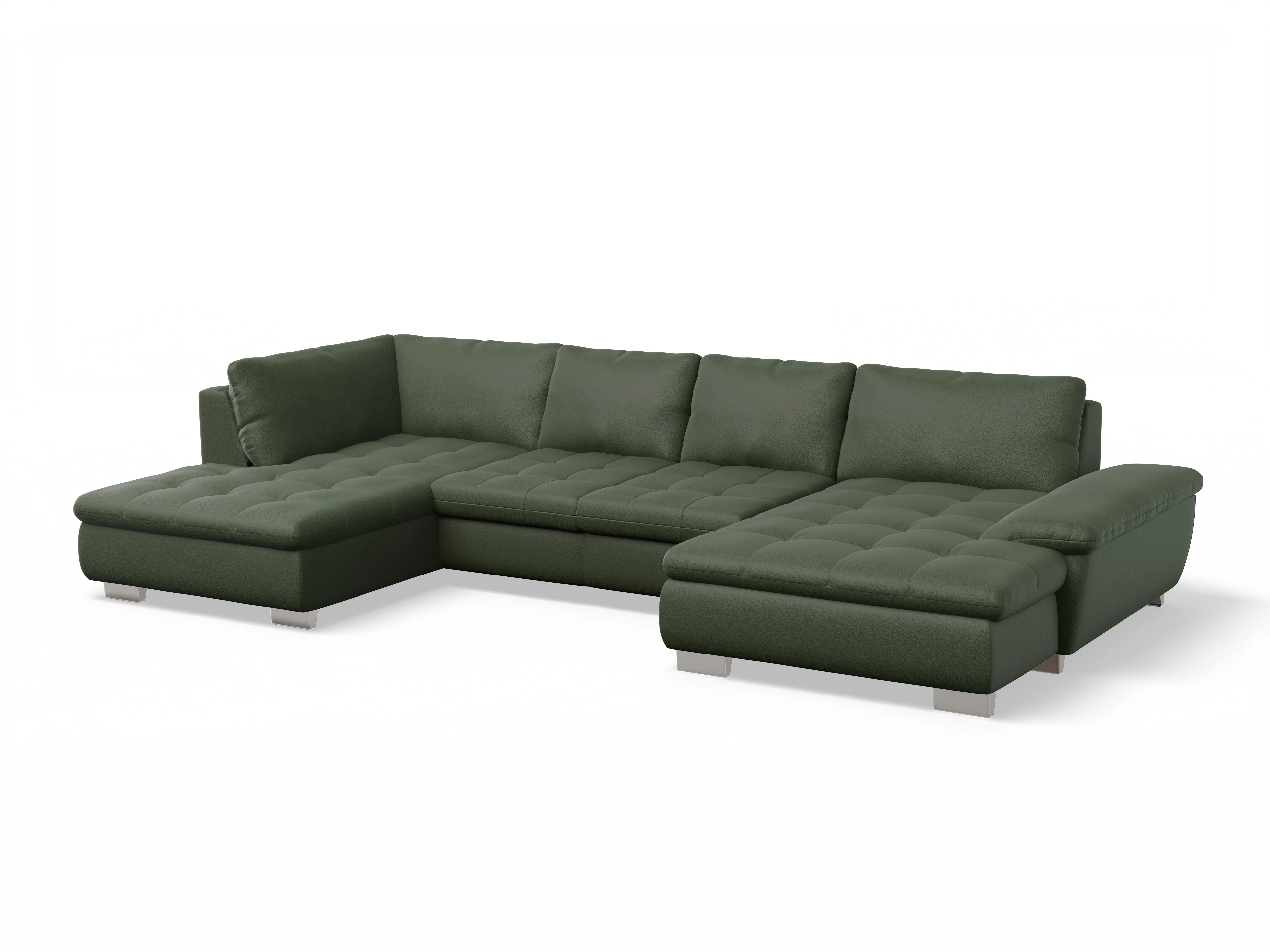 Ansicht des Produktes SC Smart 1007 Wohnlandschaft offen beidseitig in Stoff Grün