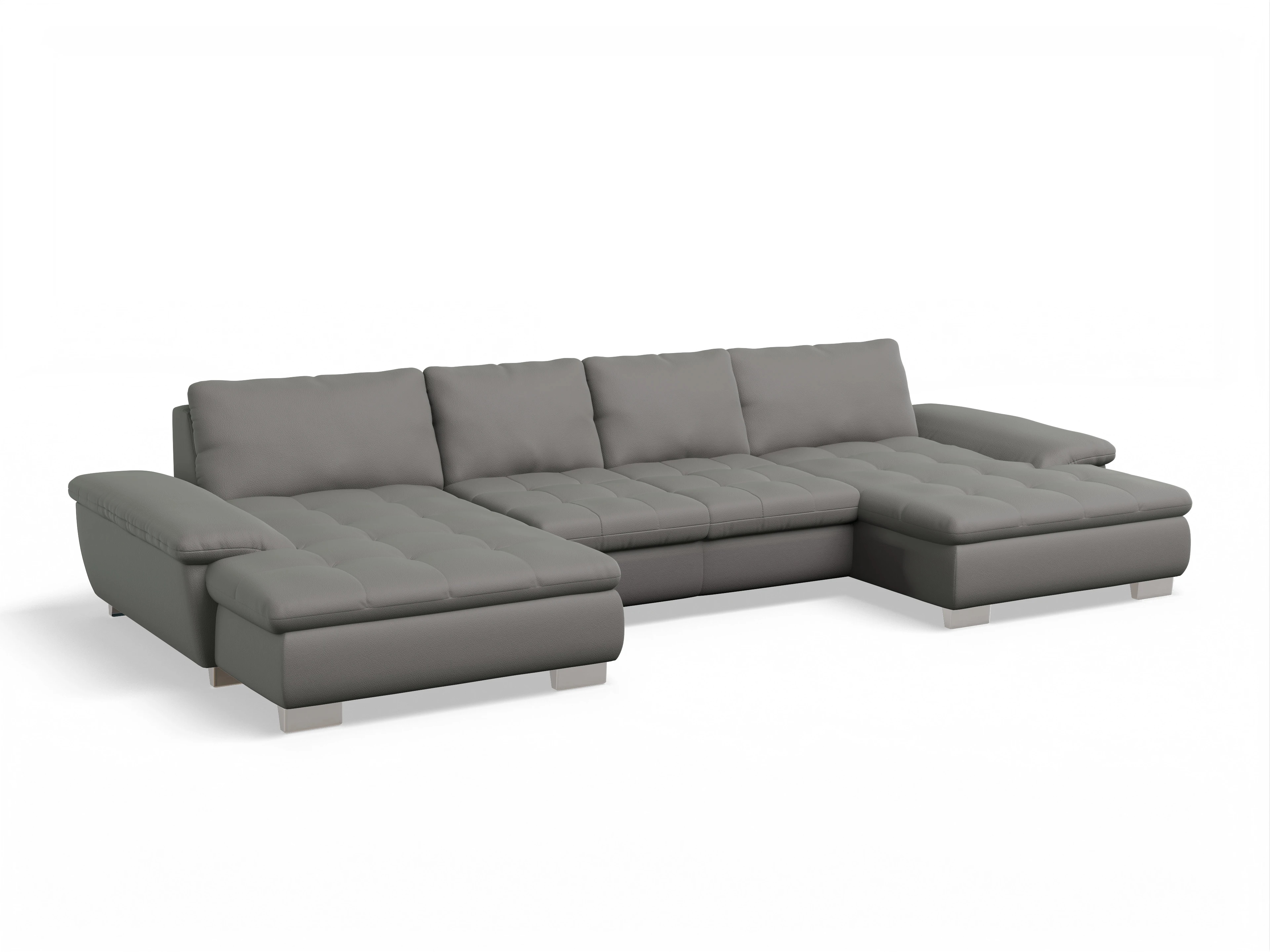 Ansicht des Produktes SC Smart 1007 Wohnlandschaft offen beidseitig in Stoff Braun