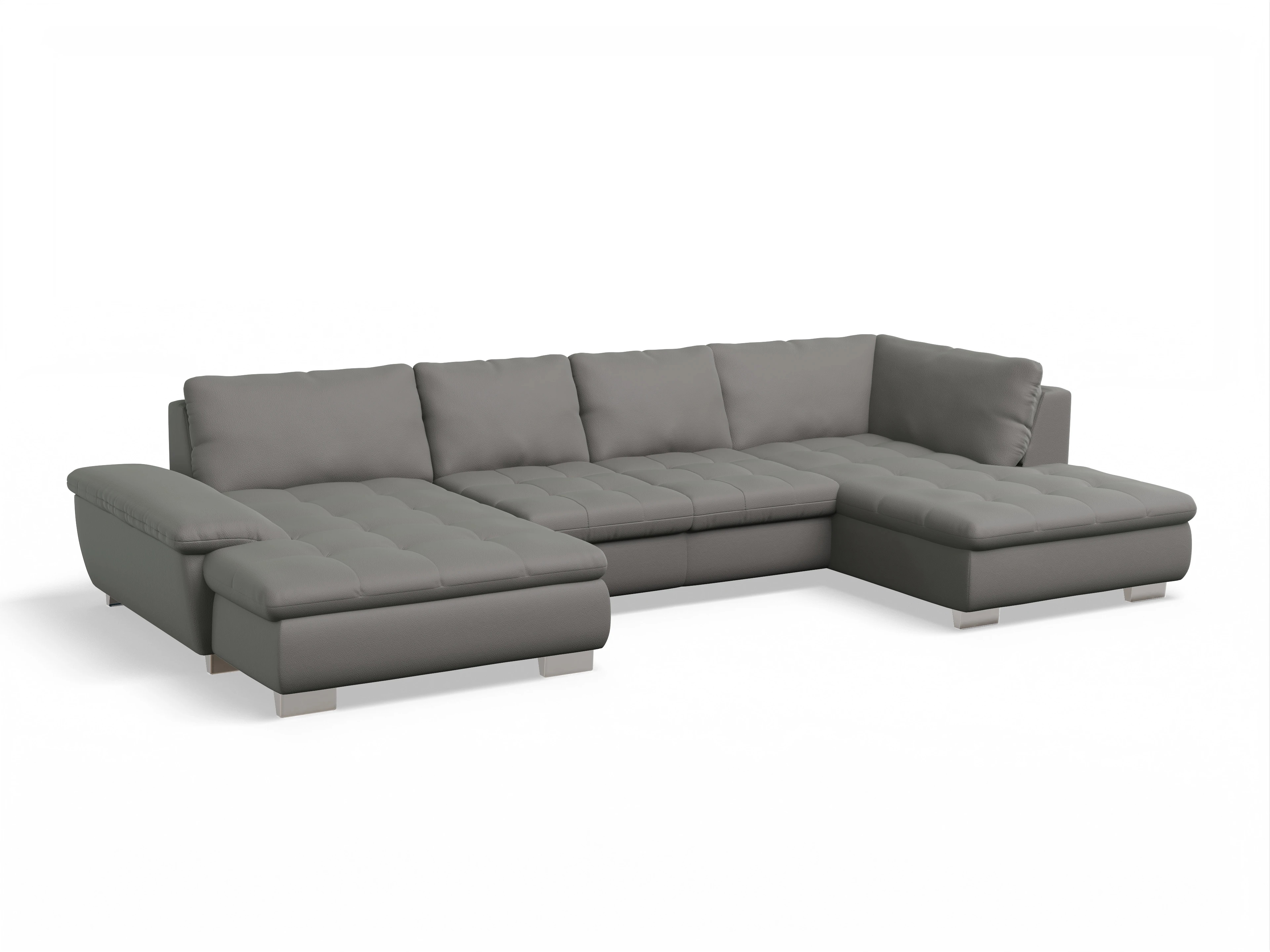 Ansicht des Produktes SC Smart 1007 Wohnlandschaft offen beidseitig in Stoff Braun