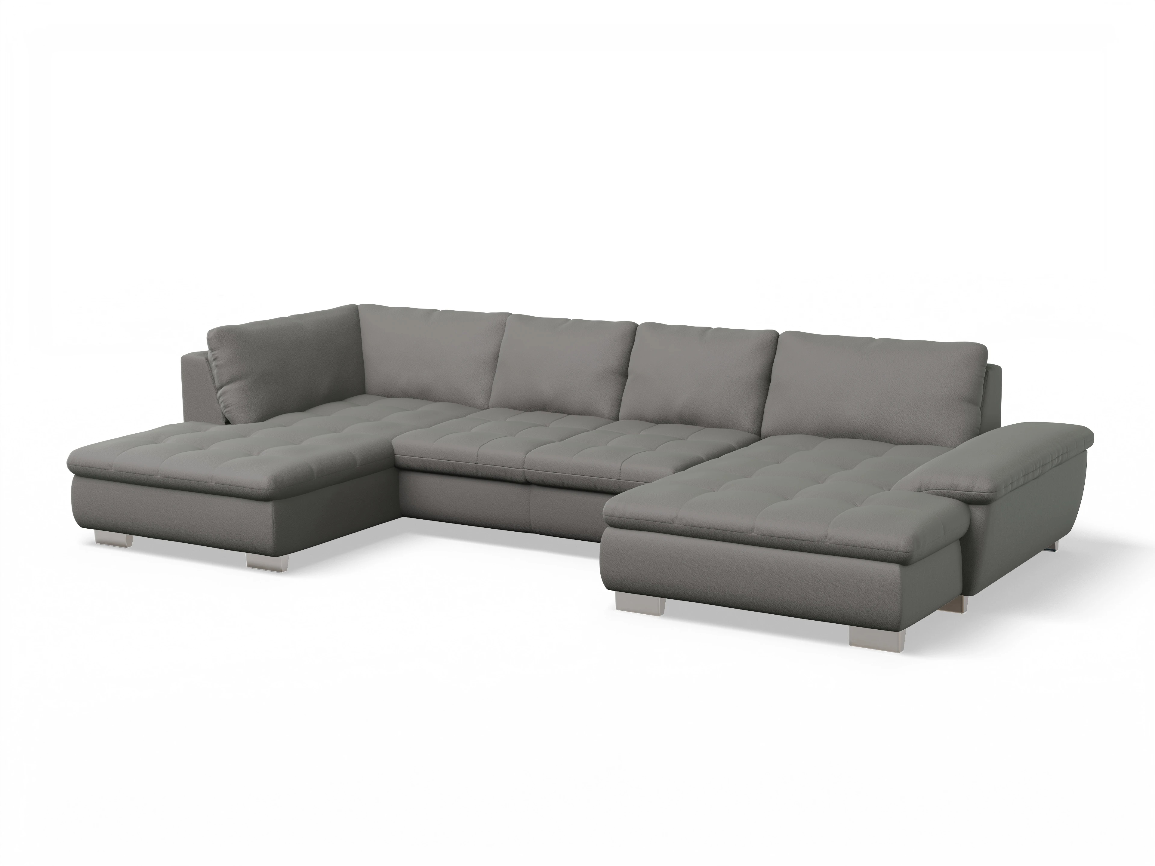 Ansicht des Produktes SC Smart 1007 Wohnlandschaft offen beidseitig in Stoff Braun