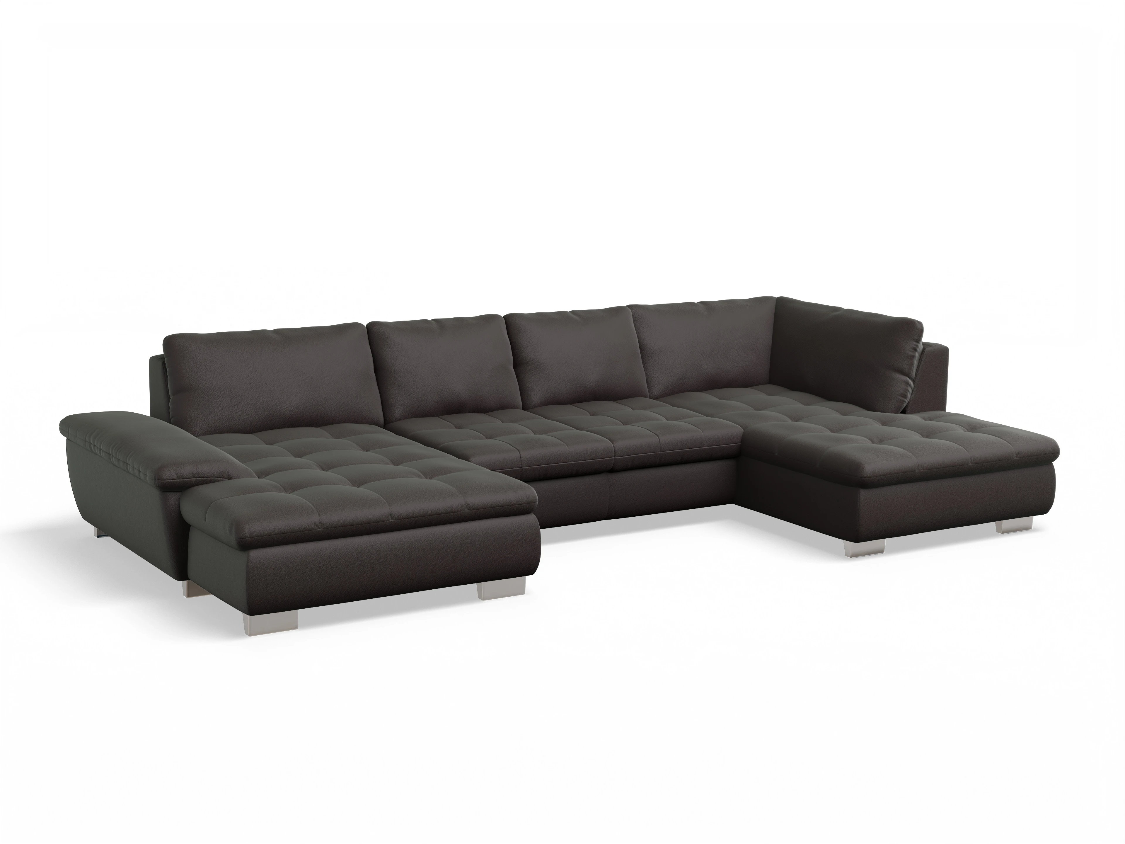 Ansicht des Produktes SC Smart 1007 Wohnlandschaft offen beidseitig in Stoff Braun