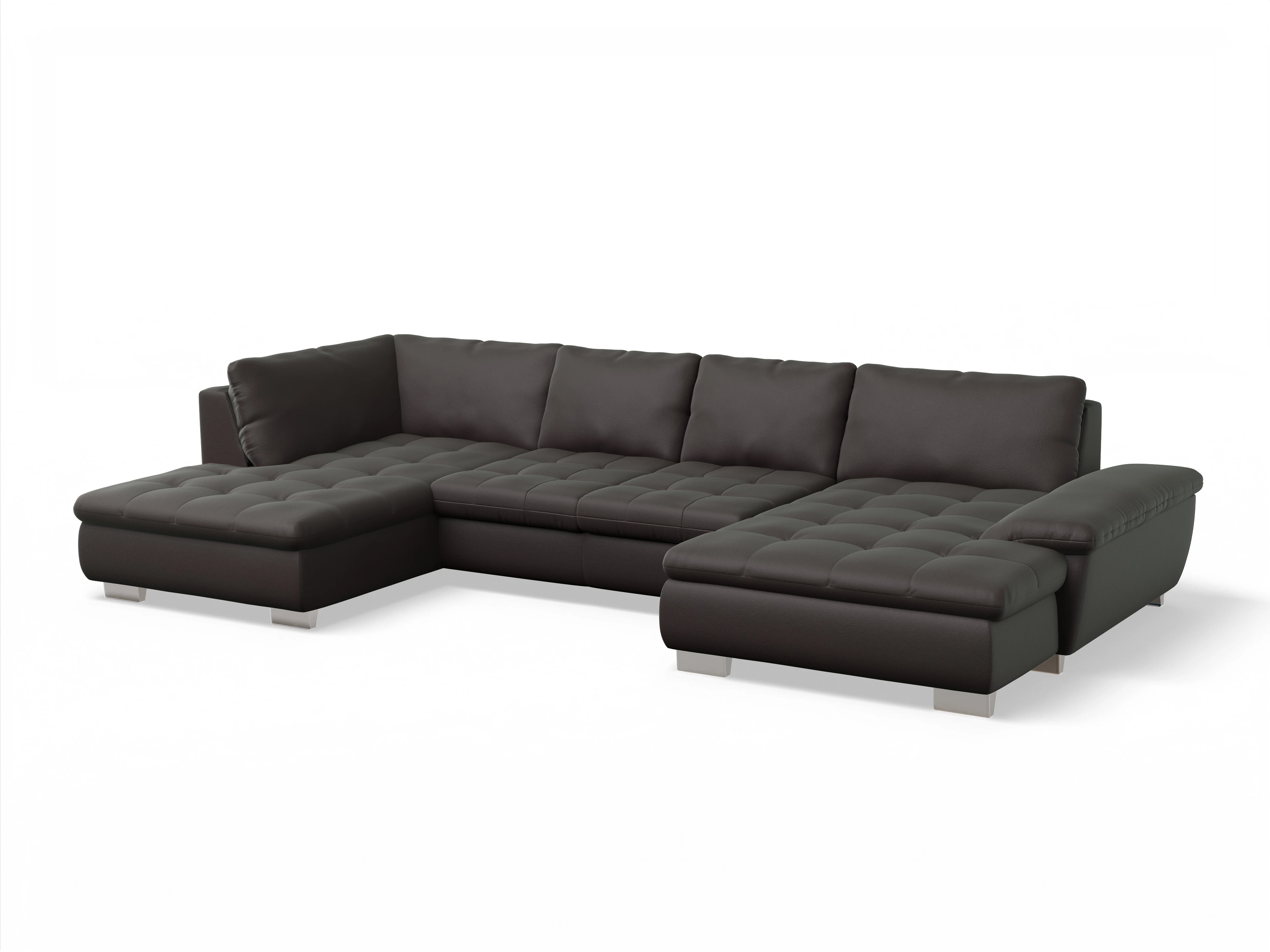 Ansicht des Produktes SC Smart 1007 Wohnlandschaft offen beidseitig in Stoff Braun