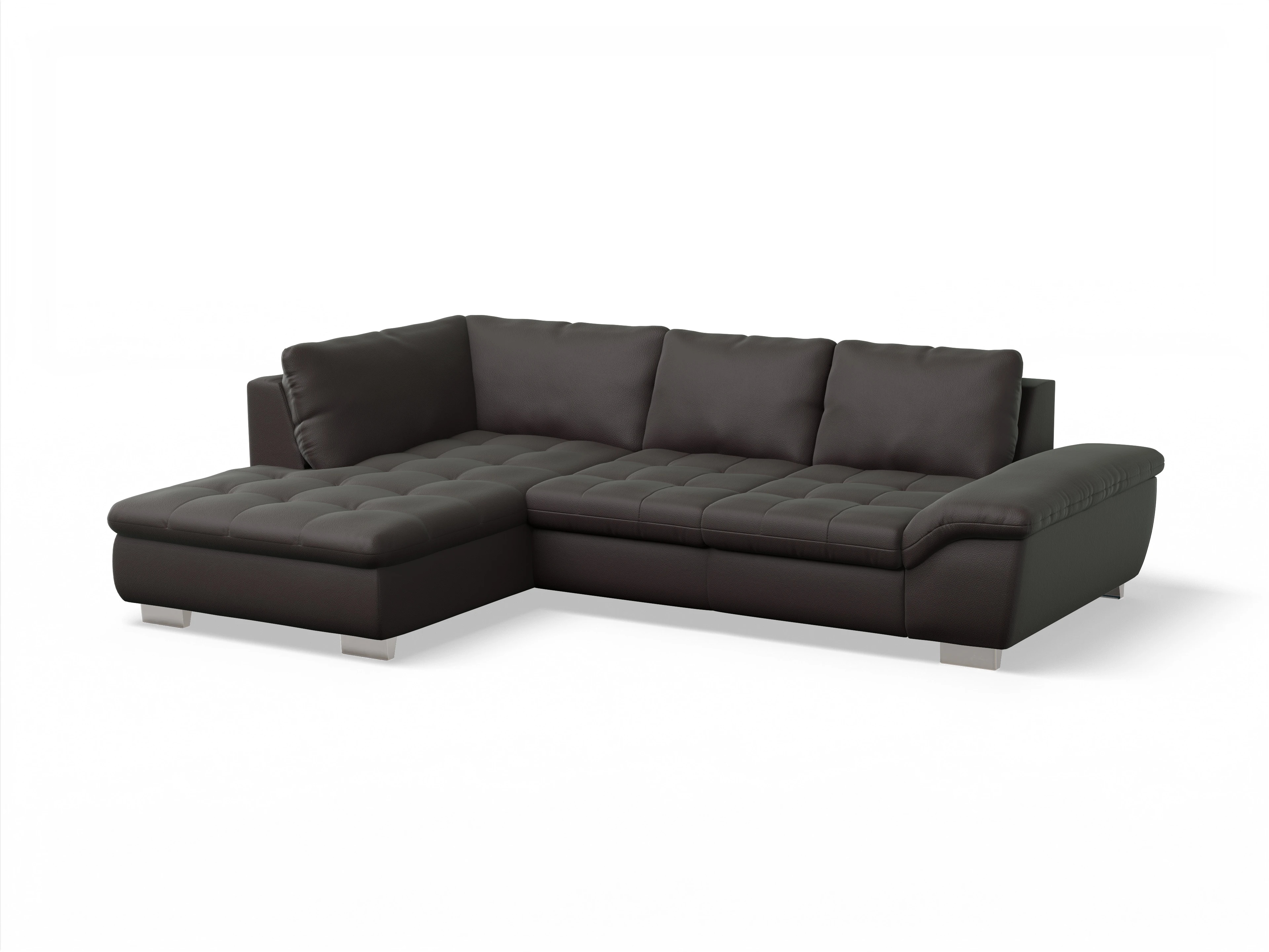 Ansicht des Produktes SC Smart 1007 Ecksofa links Abschluss offen in Stoff Braun