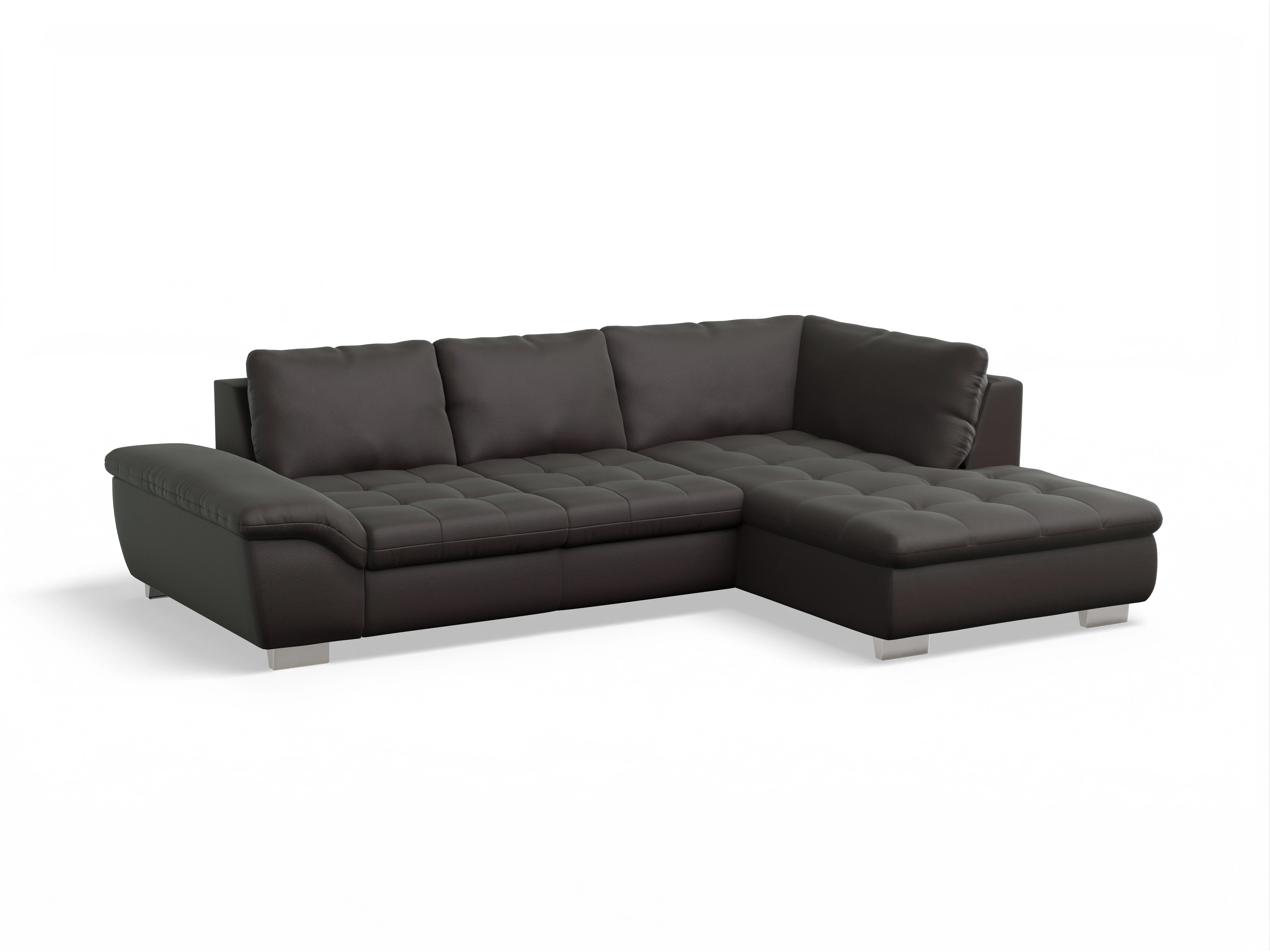 Ansicht des Produktes SC Smart 1007 Ecksofa rechts Abschluss offen in Stoff Braun