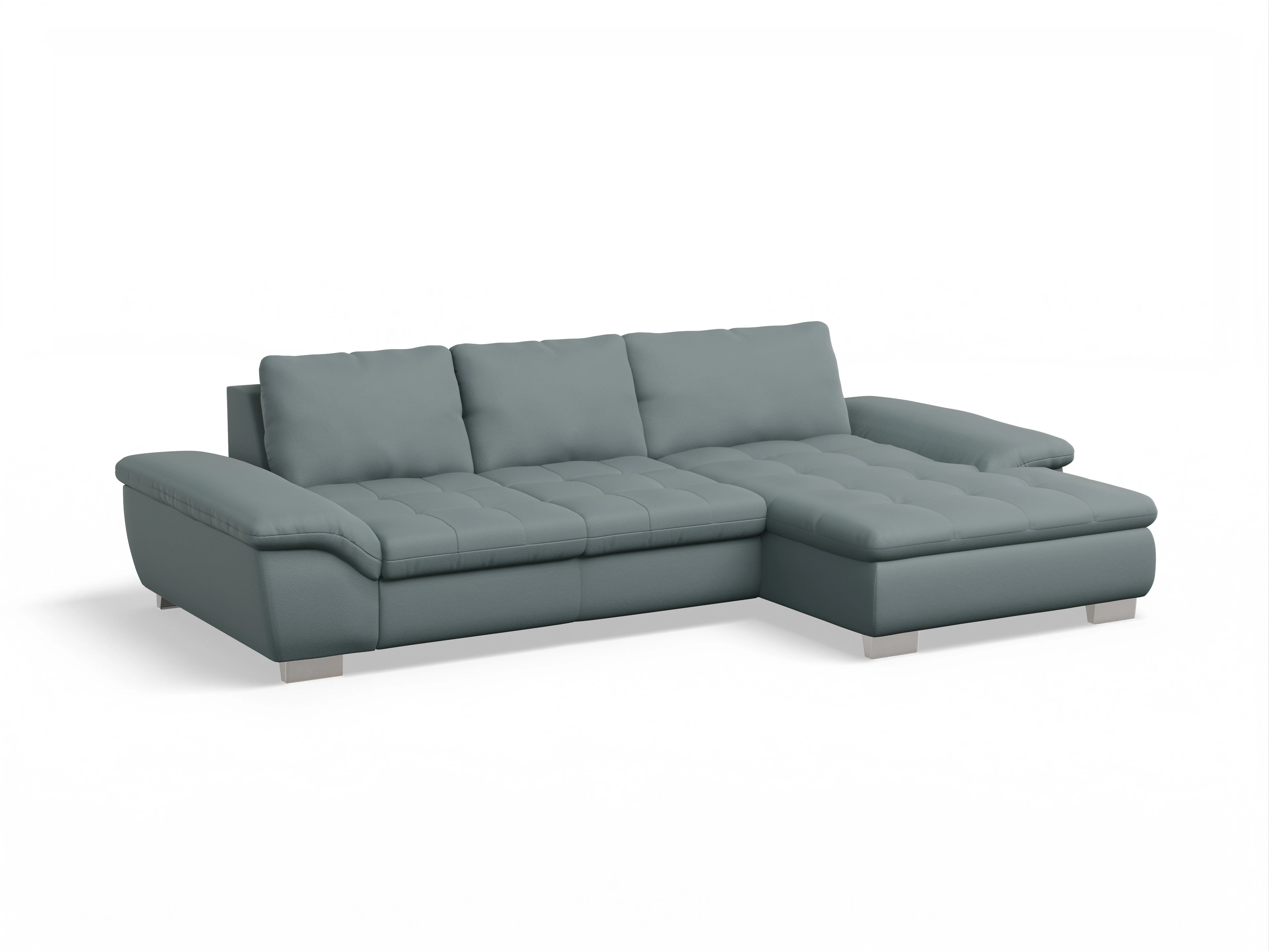 Ansicht des Produktes SC Smart 1007 Ecksofa rechts Abschluss offen in Stoff Grau