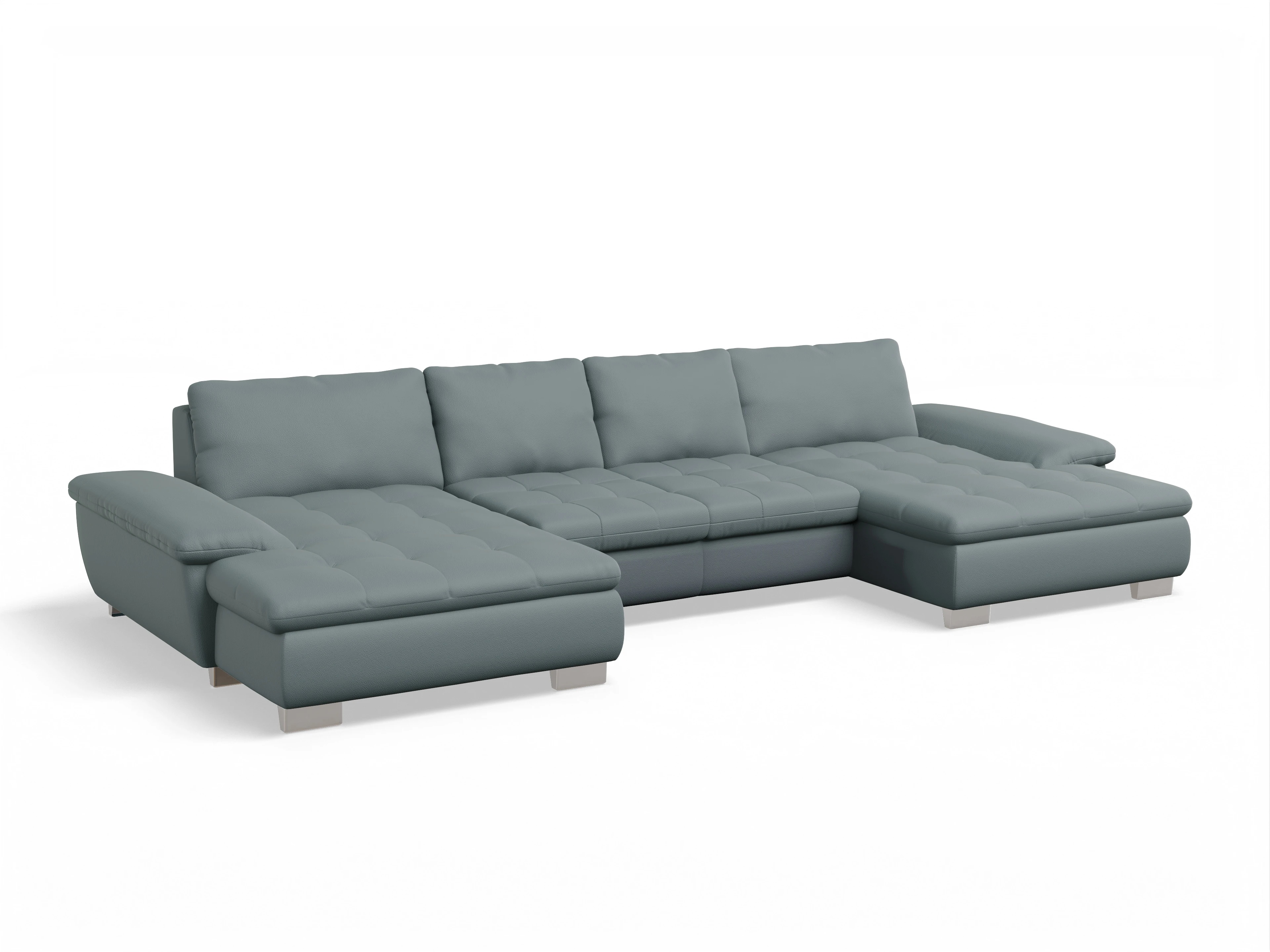 Ansicht des Produktes SC Smart 1007 Wohnlandschaft offen beidseitig in Stoff Grau