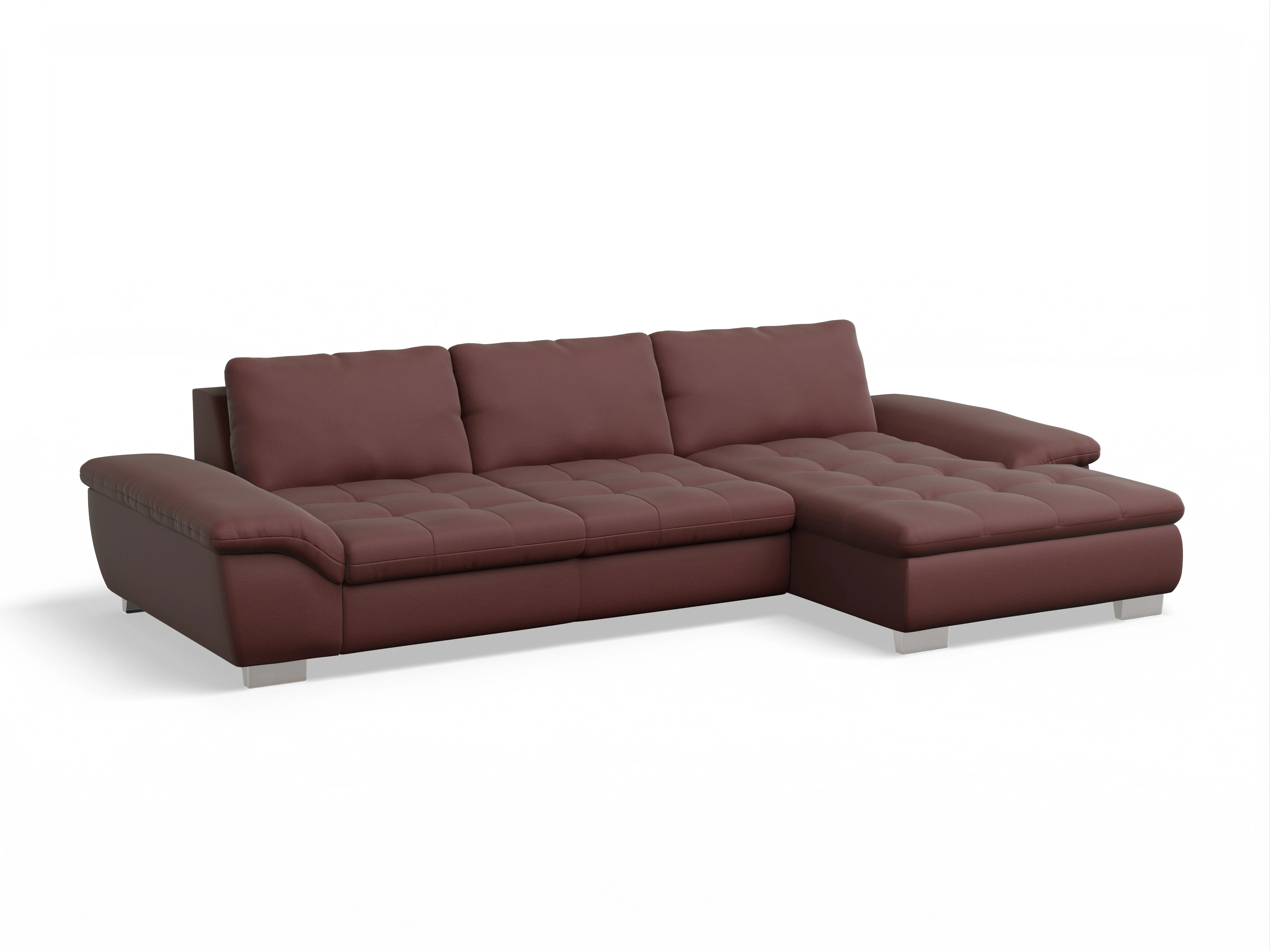 Ansicht des Produktes SC Smart 1007 Ecksofa rechts Abschluss offen in Stoff Rot