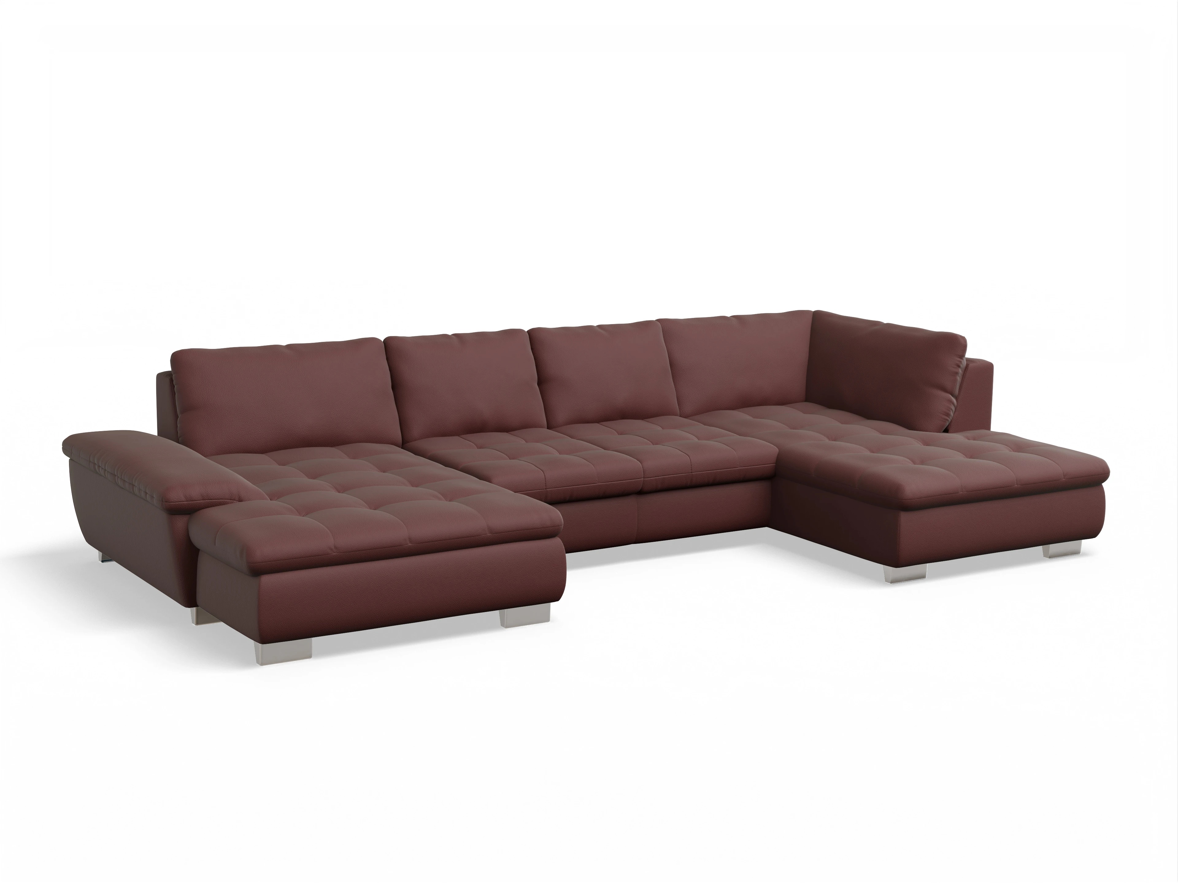 Ansicht des Produktes SC Smart 1007 Wohnlandschaft offen beidseitig in Stoff Rot