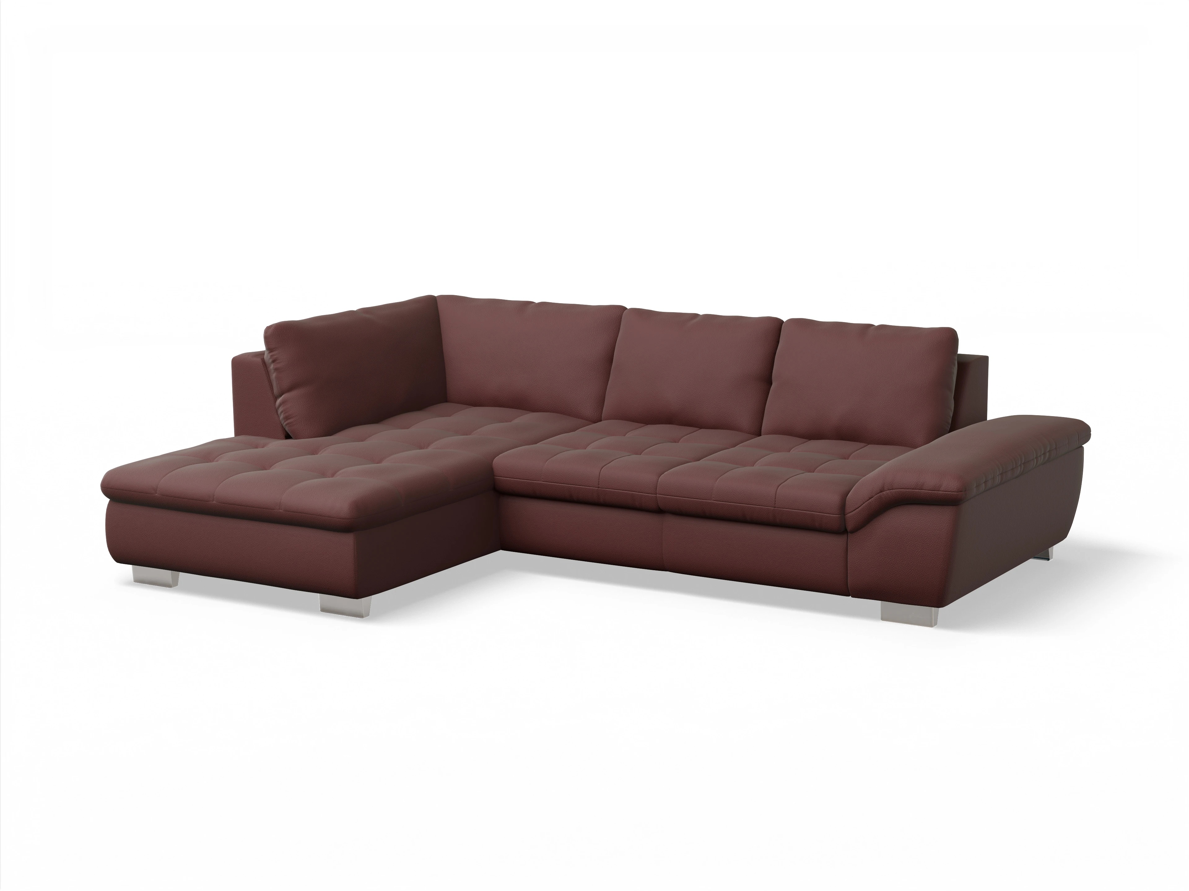 Ansicht des Produktes SC Smart 1007 Ecksofa links Abschluss offen in Stoff Rot