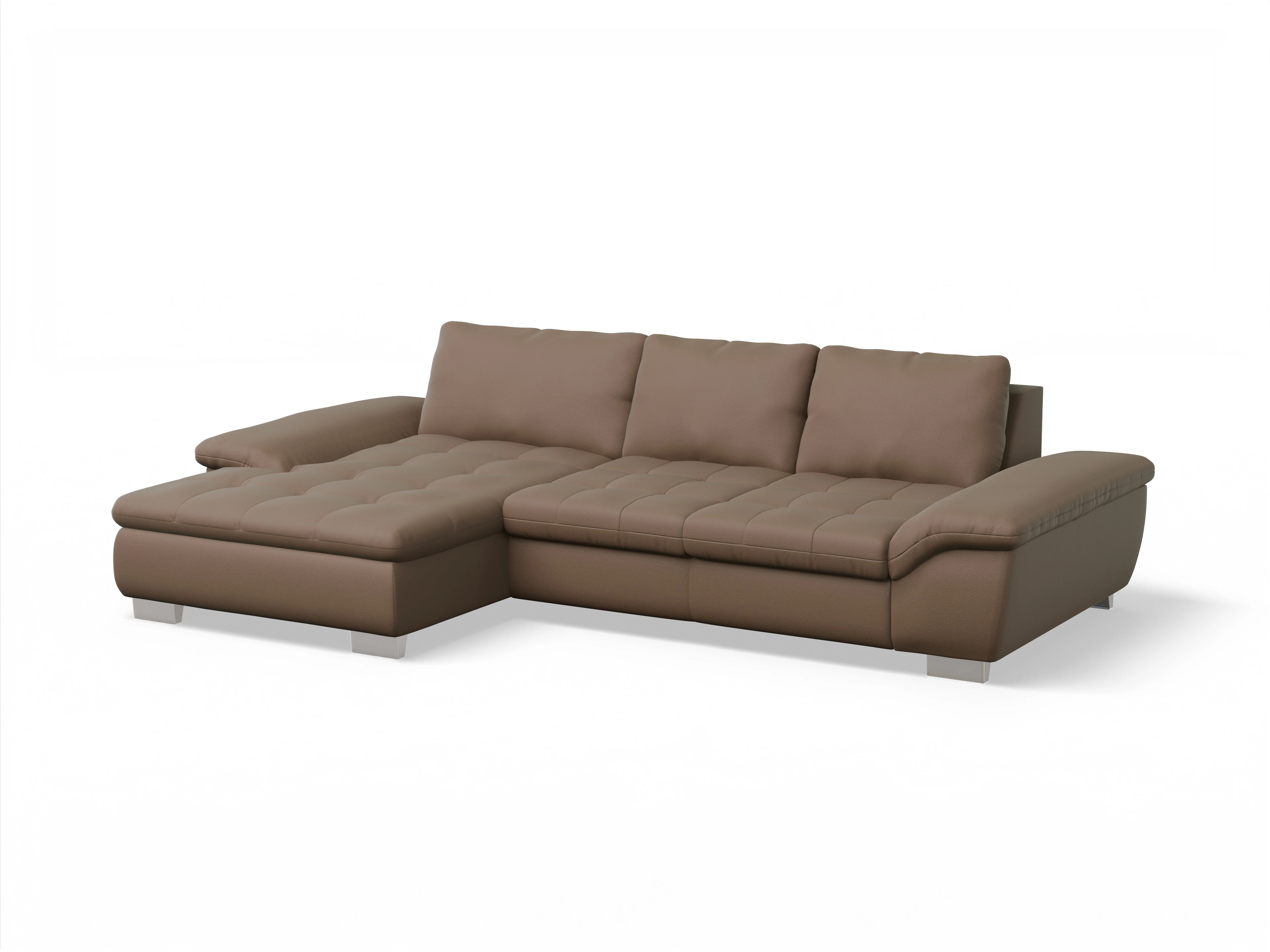 Ansicht des Produktes SC Smart 1007 Ecksofa links Abschluss offen in Stoff Braun