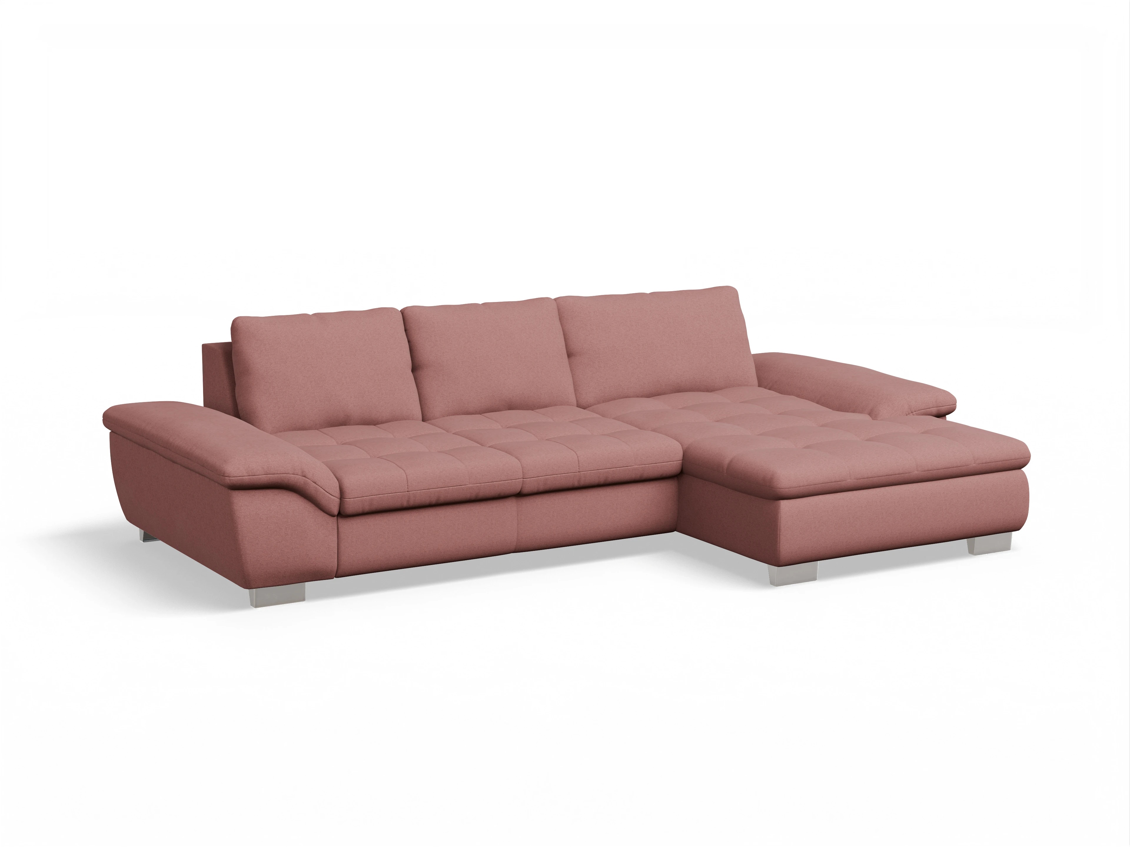 Sitz Concept smart 1007 Canape Medium R Ansicht des Produktes SC Smart 1007 Ecksofa rechts Abschluss offen in Stoff Rosa