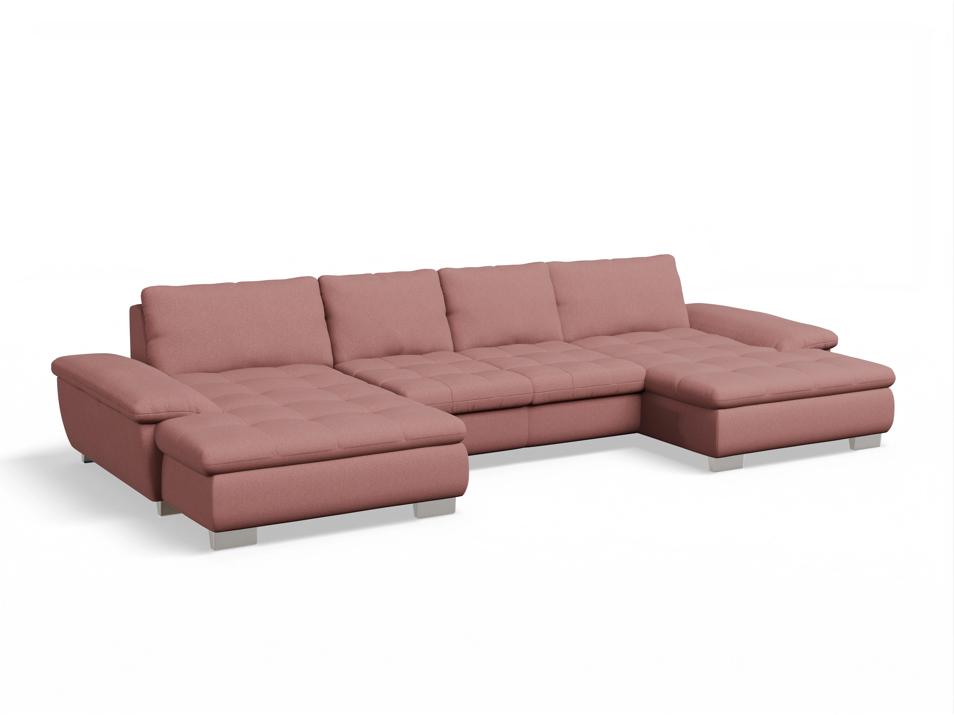 Ansicht des Produktes SC Smart 1007 Wohnlandschaft offen beidseitig in Stoff Rosa