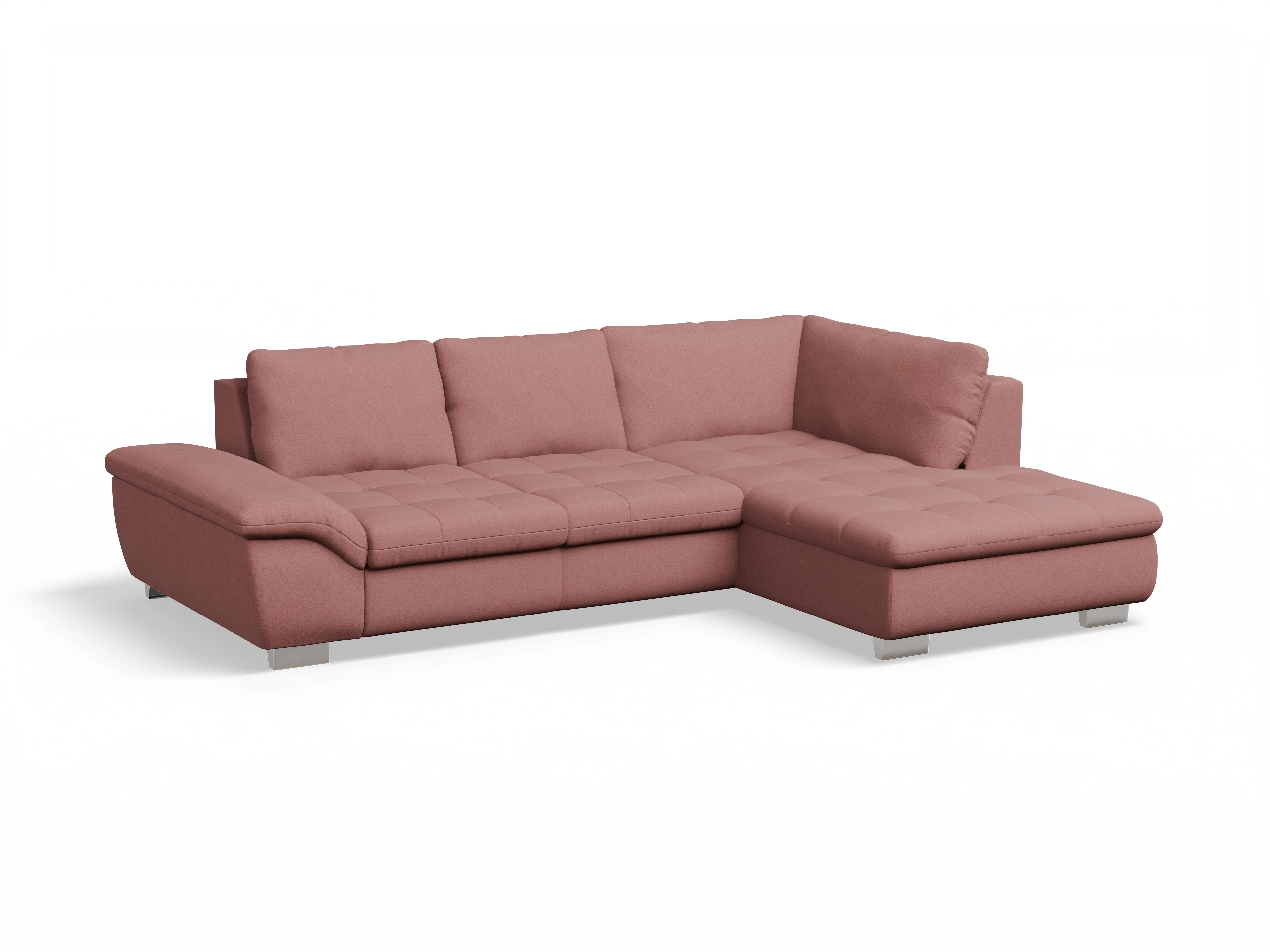 Ansicht des Produktes SC Smart 1007 Ecksofa rechts Abschluss offen in Stoff Rosa
