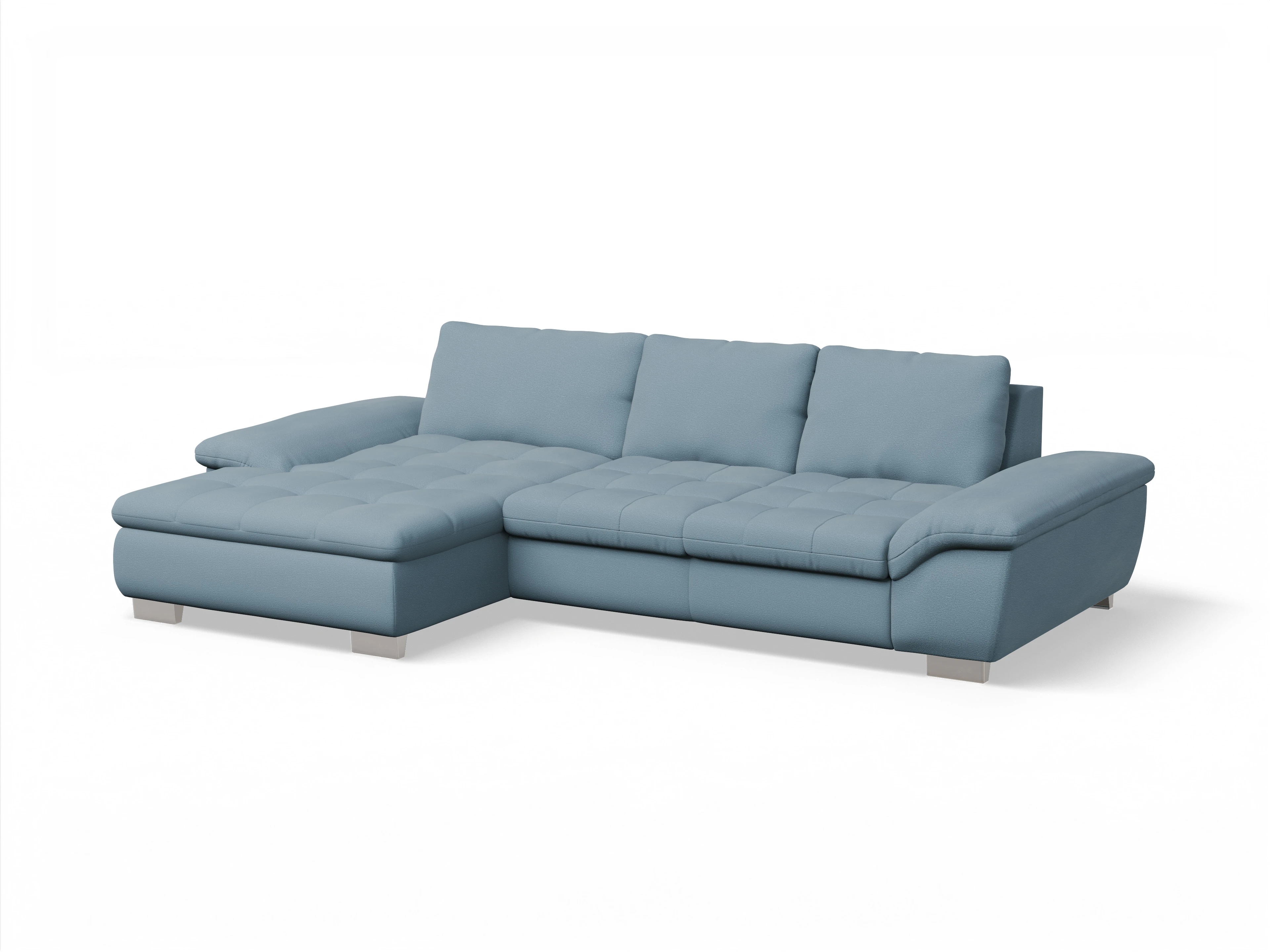 Ansicht des Produktes SC Smart 1007 Ecksofa links Abschluss offen in Stoff Blau