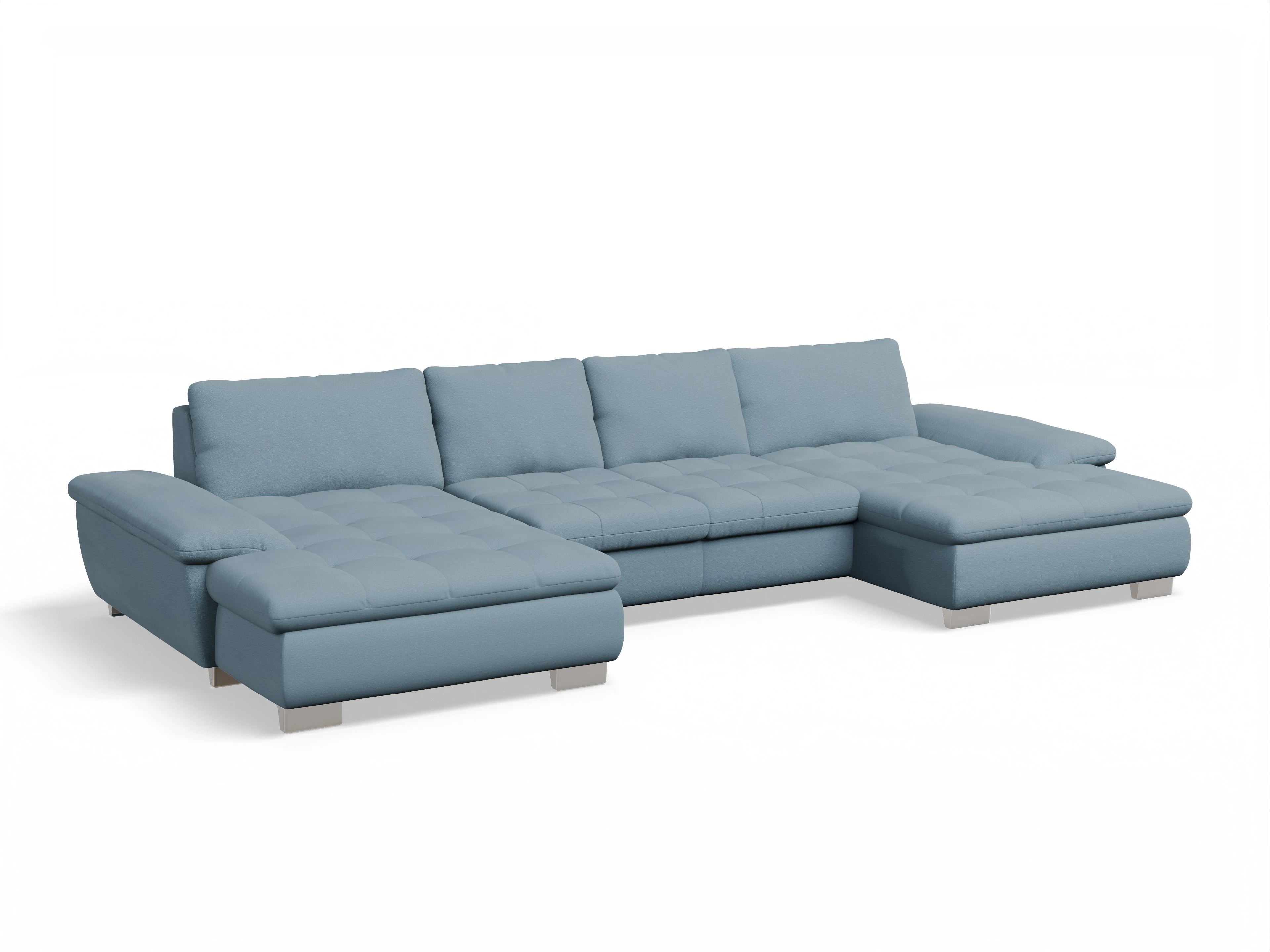 Ansicht des Produktes SC Smart 1007 Wohnlandschaft offen beidseitig in Stoff Blau